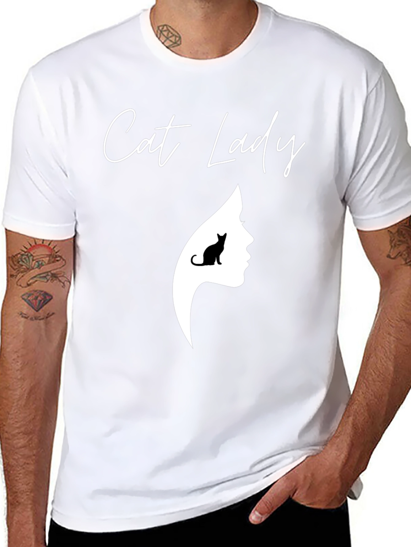 Cat Lady Graphic Tee - Unisex Black T-Shirt