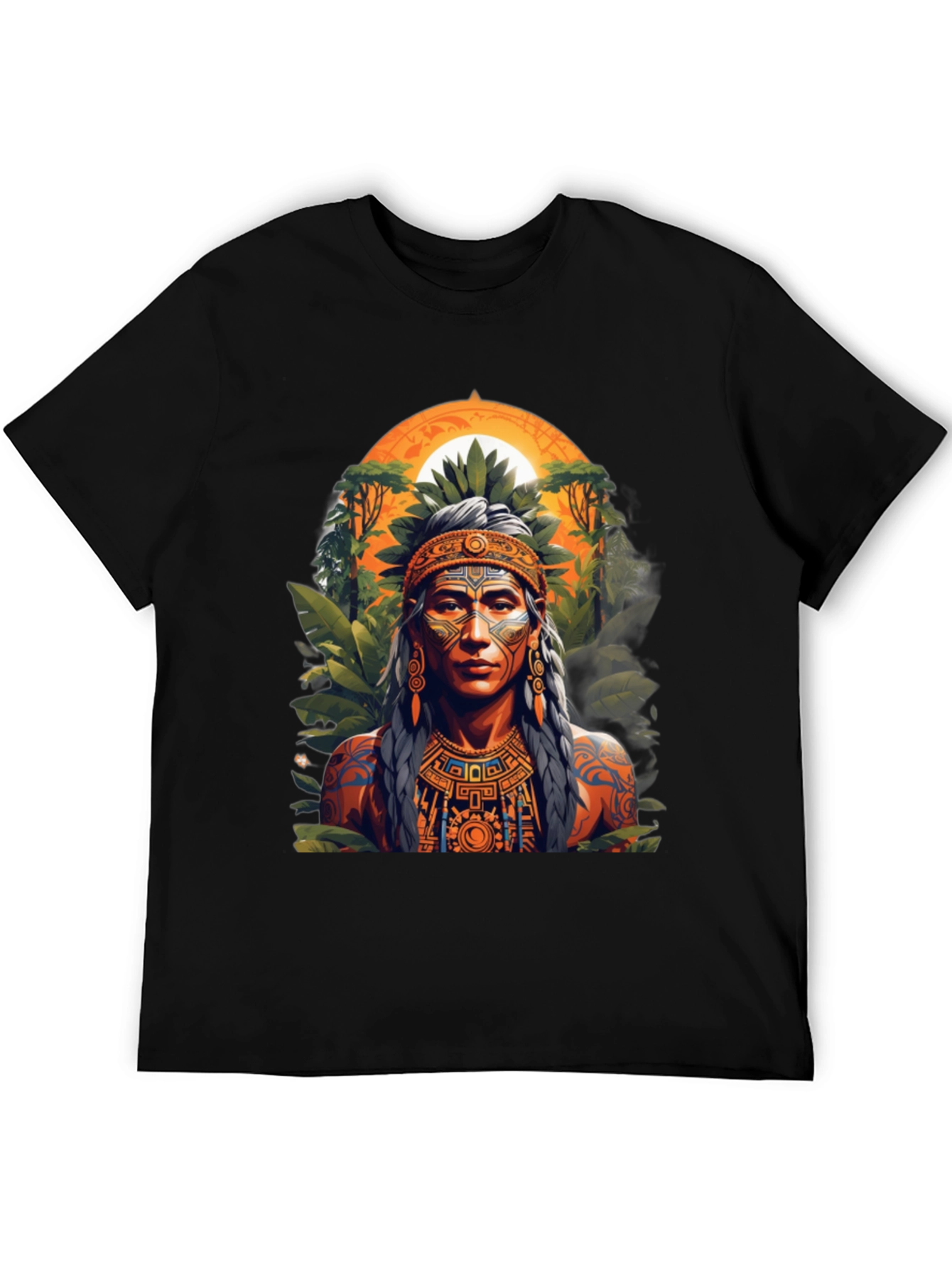 Aztec Warrior T-Shirt - Black Graphic Tee