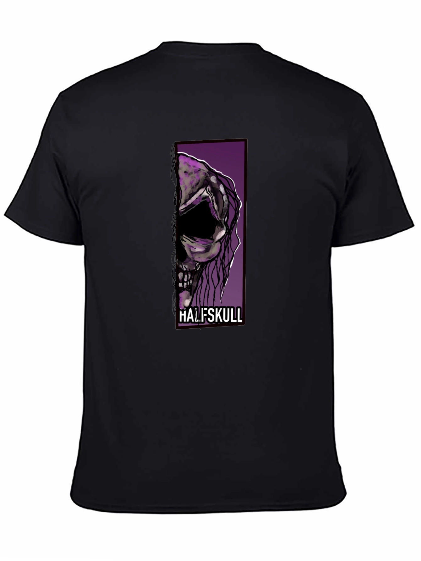 Half Skull Graphic Tee - Mens Black T-Shirt