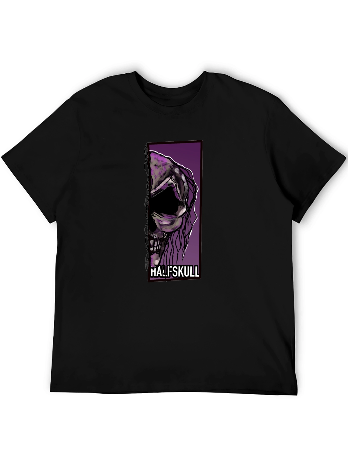 Half Skull Graphic Tee - Mens Black T-Shirt