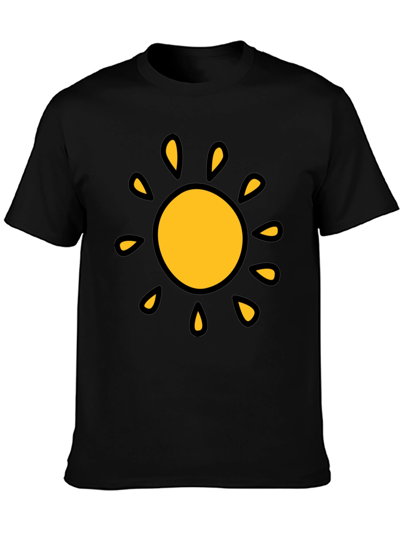 Sunny Day T-Shirt - Black Cotton Blend Crew Neck