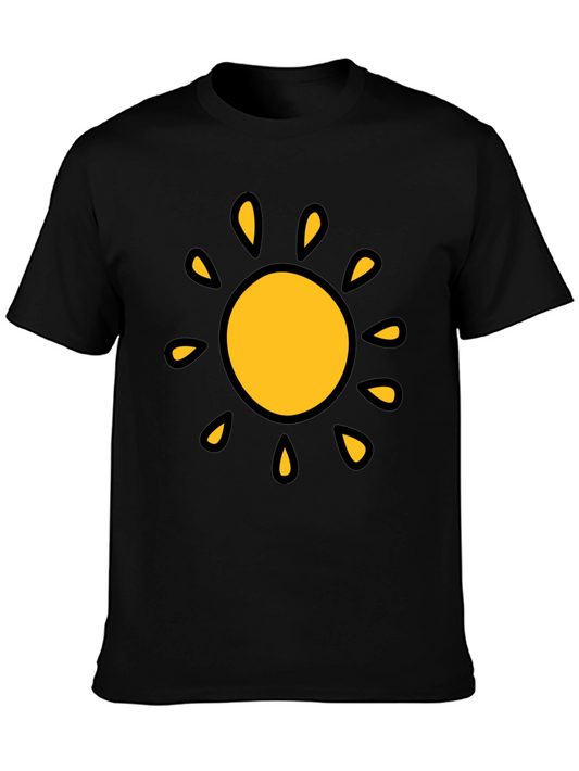 Sunny Day T-Shirt - Black Cotton Blend Crew Neck