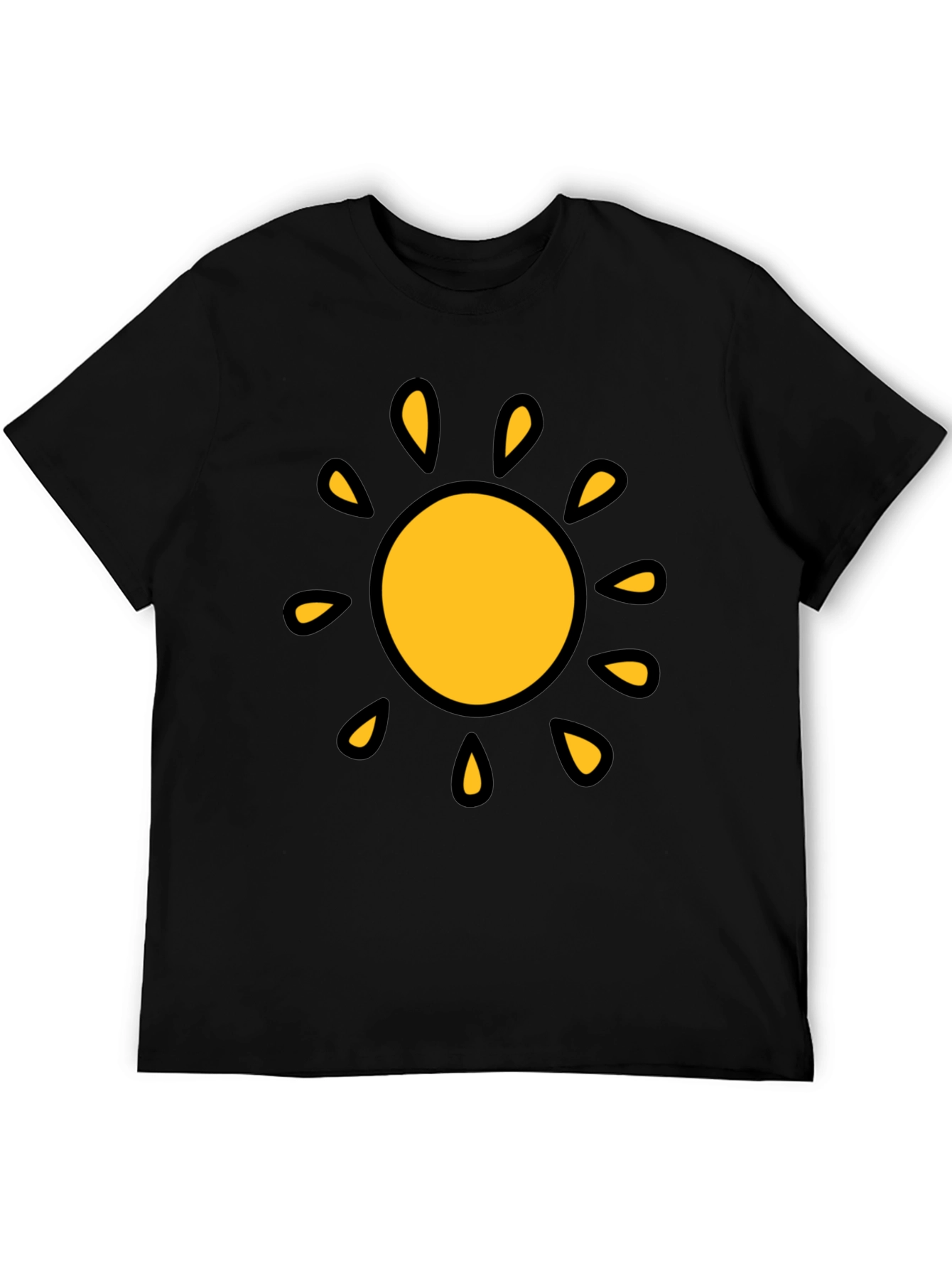 Sunny Day T-Shirt - Black Cotton Blend Crew Neck