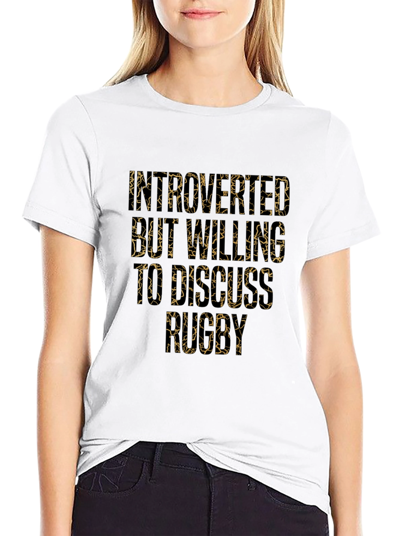 Introverted But Willing to Discuss Rugby Black T-Shirt