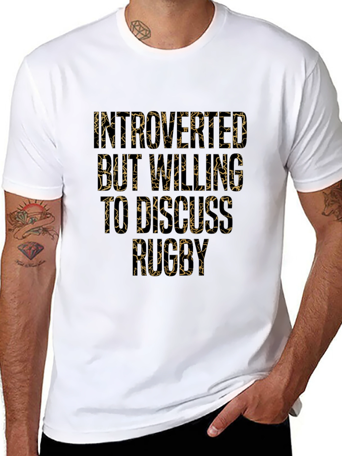 Introverted But Willing to Discuss Rugby Black T-Shirt