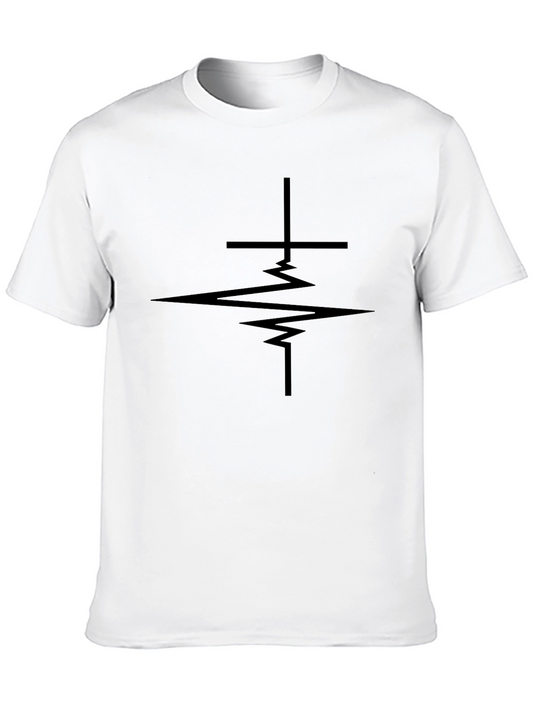 Cross Heartbeat Graphic Tee - Black