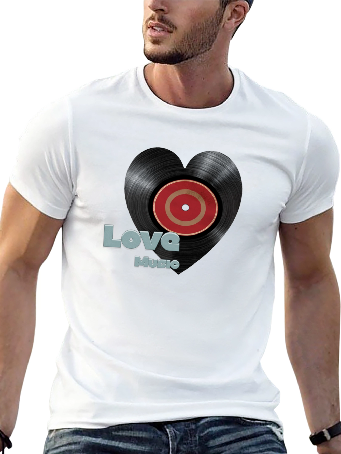 Love Music Vinyl Record Heart T-Shirt