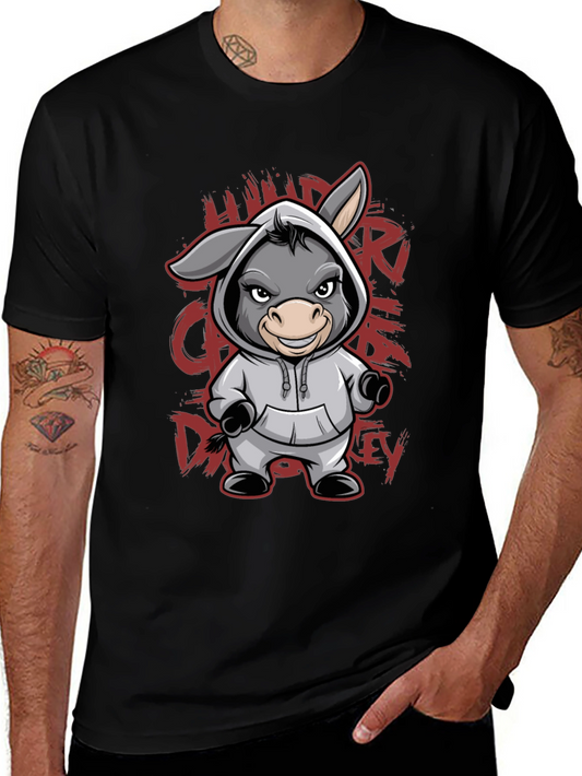 Hooded Donkey T-Shirt - Funny Animal Graphic Tee