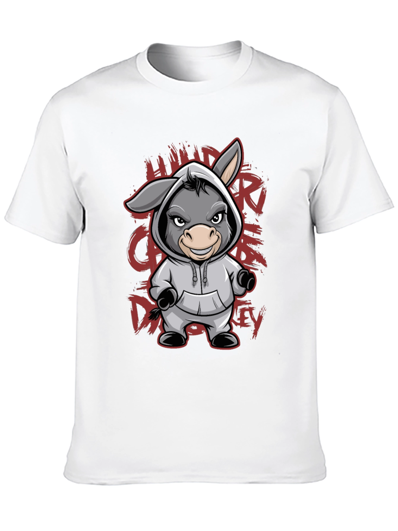 Hooded Donkey T-Shirt - Funny Animal Graphic Tee