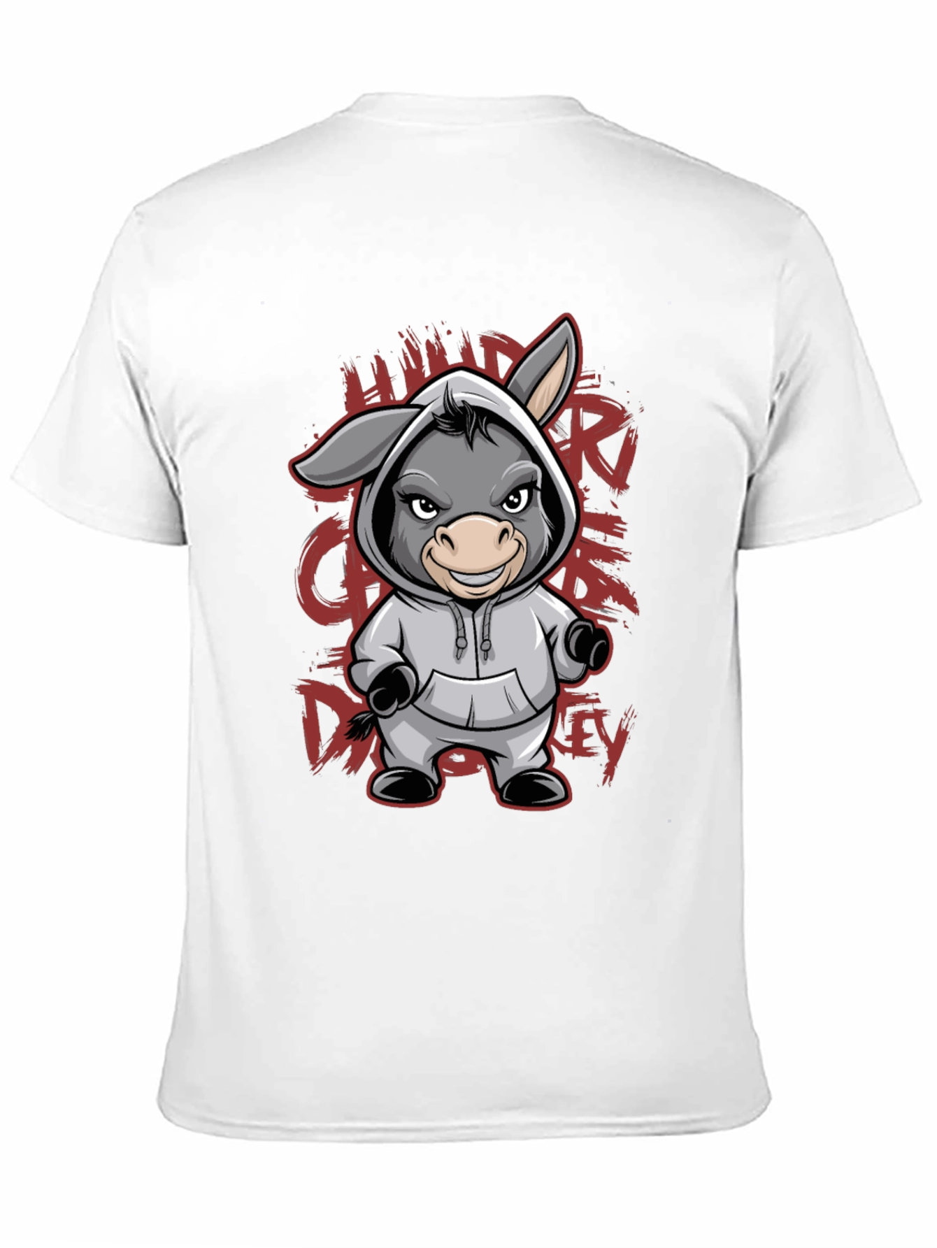 Hooded Donkey T-Shirt - Funny Animal Graphic Tee