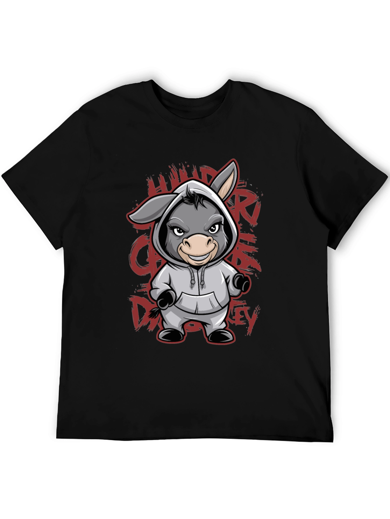 Hooded Donkey T-Shirt - Funny Animal Graphic Tee