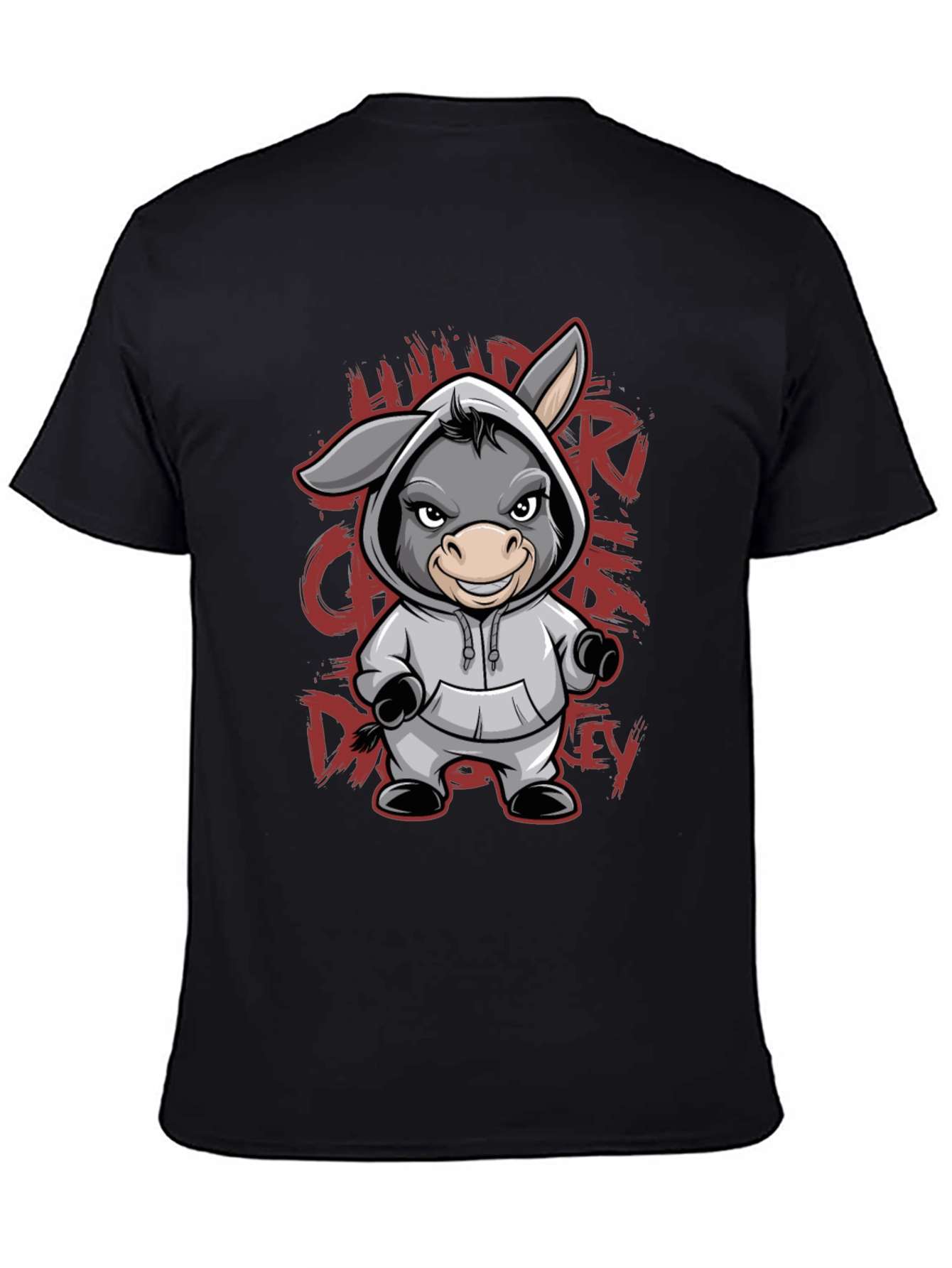 Hooded Donkey T-Shirt - Funny Animal Graphic Tee