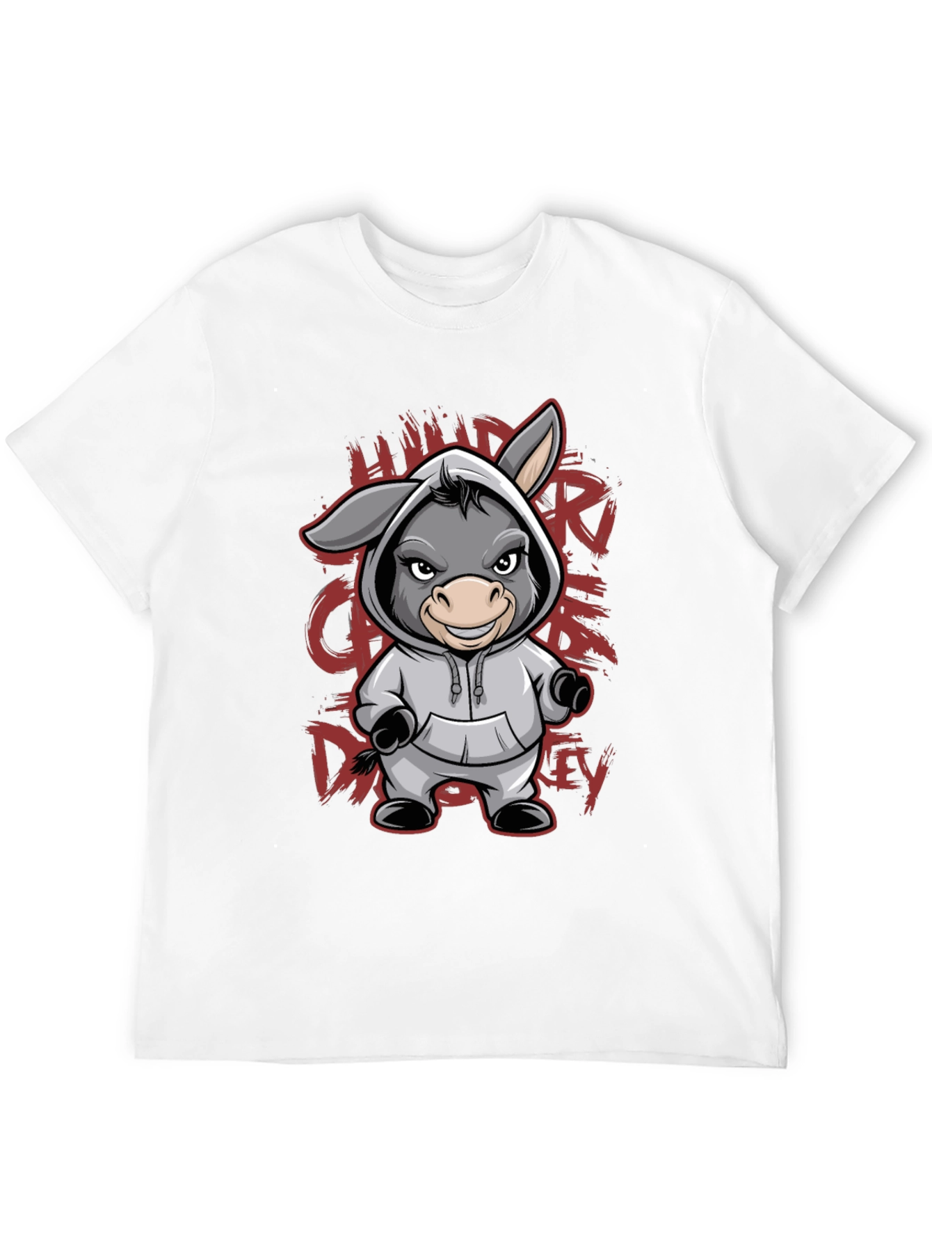 Hooded Donkey T-Shirt - Funny Animal Graphic Tee
