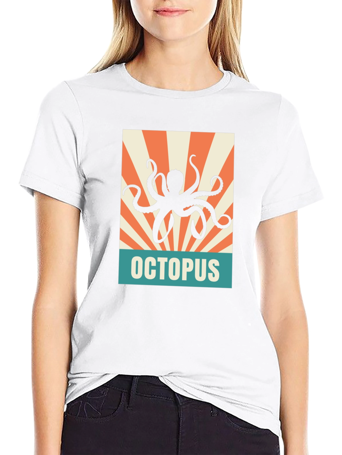 Retro Octopus Graphic Tee - Black Unisex T-Shirt