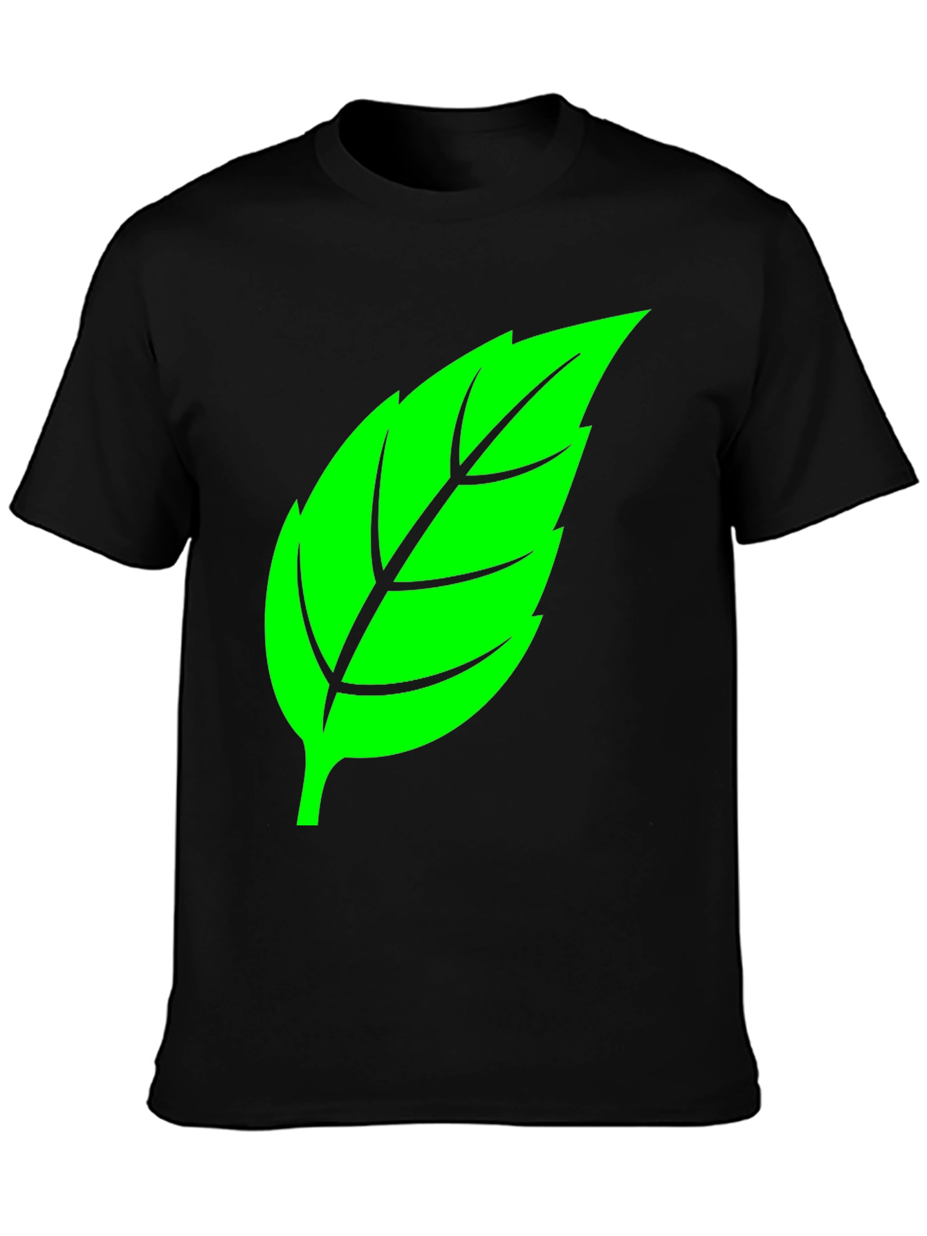 Leaf Graphic Black T-Shirt - Nature Inspired Tee