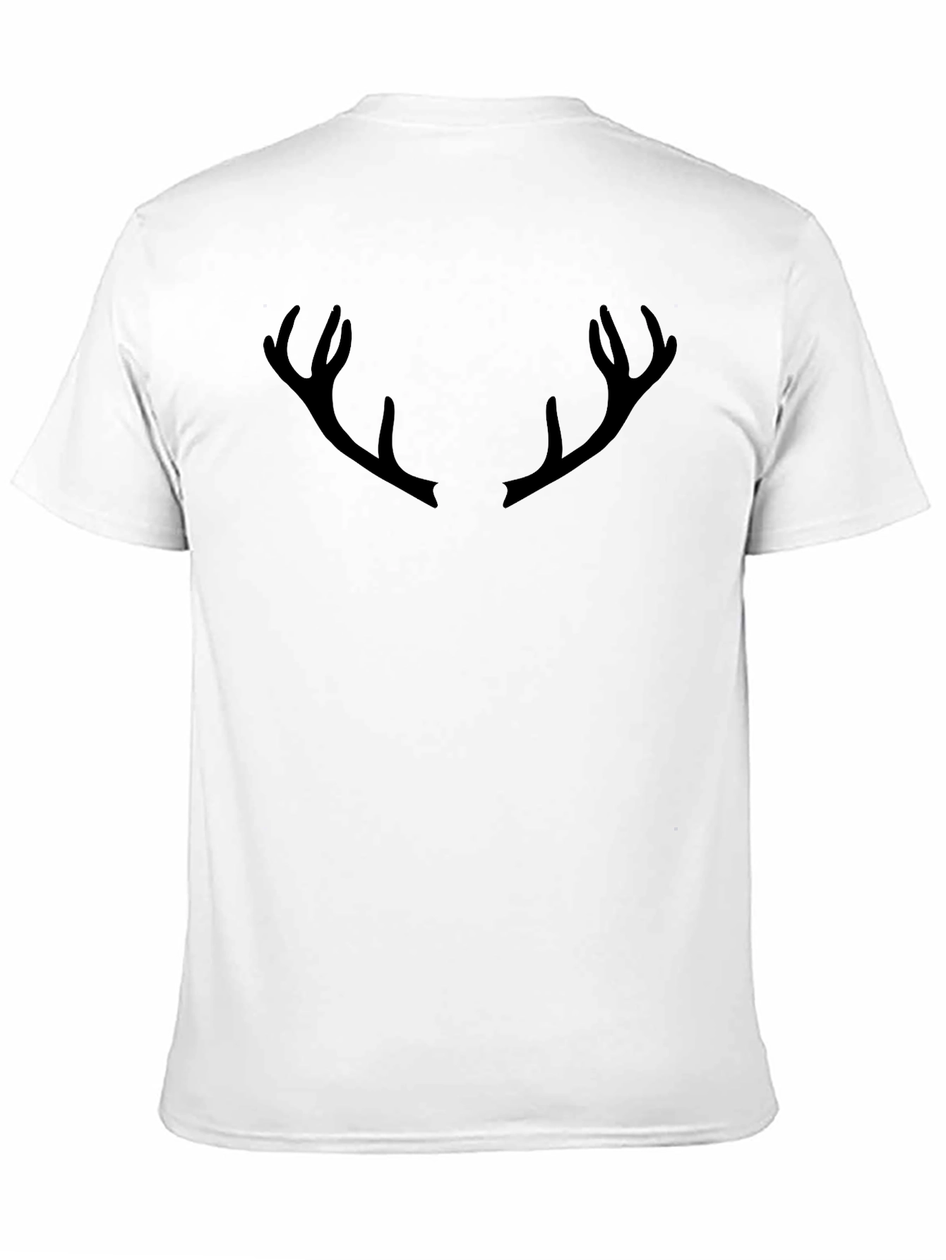 Mens Black T-Shirt with Antler Design