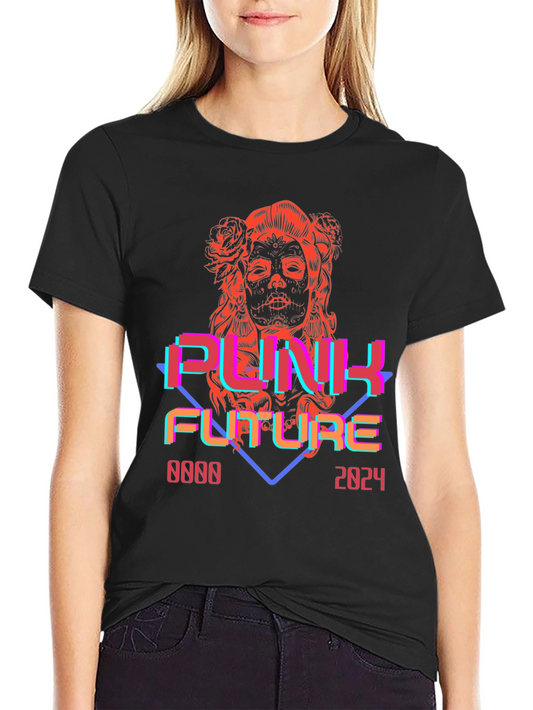 Punk Future Graphic Tee - Retro Cyberpunk Style