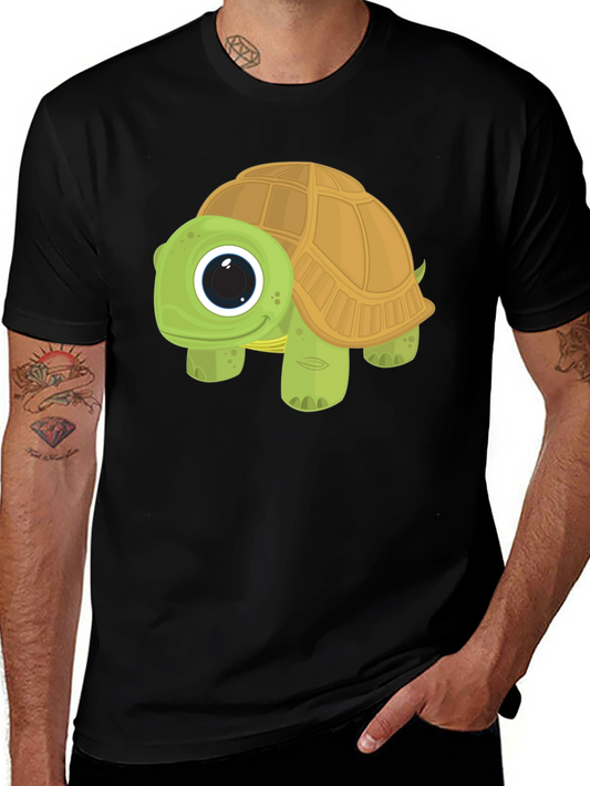 Cartoon Turtle Graphic Tee - Cute Animal T-Shirt