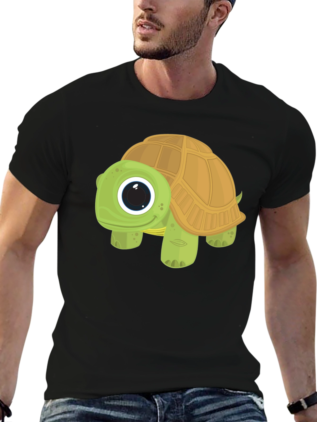 Cartoon Turtle Graphic Tee - Cute Animal T-Shirt