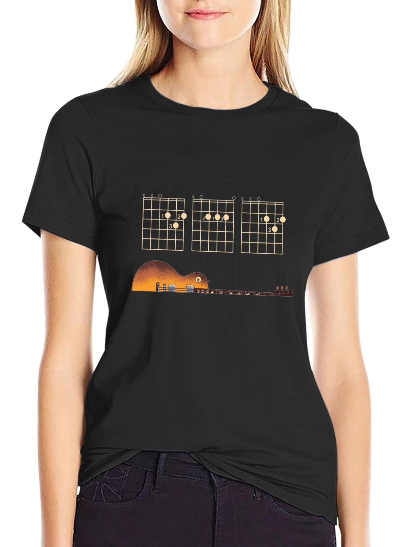 Guitar Chords Black T-Shirt