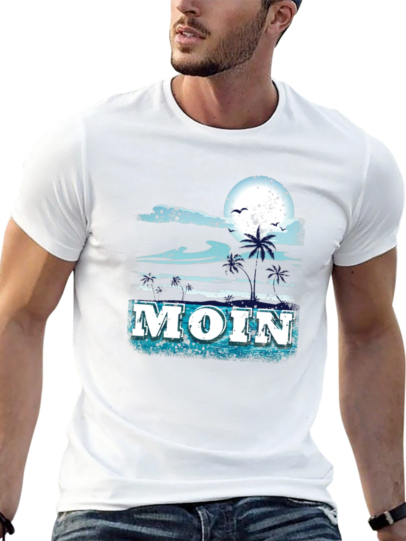 Moin Graphic Tee - Beach Theme