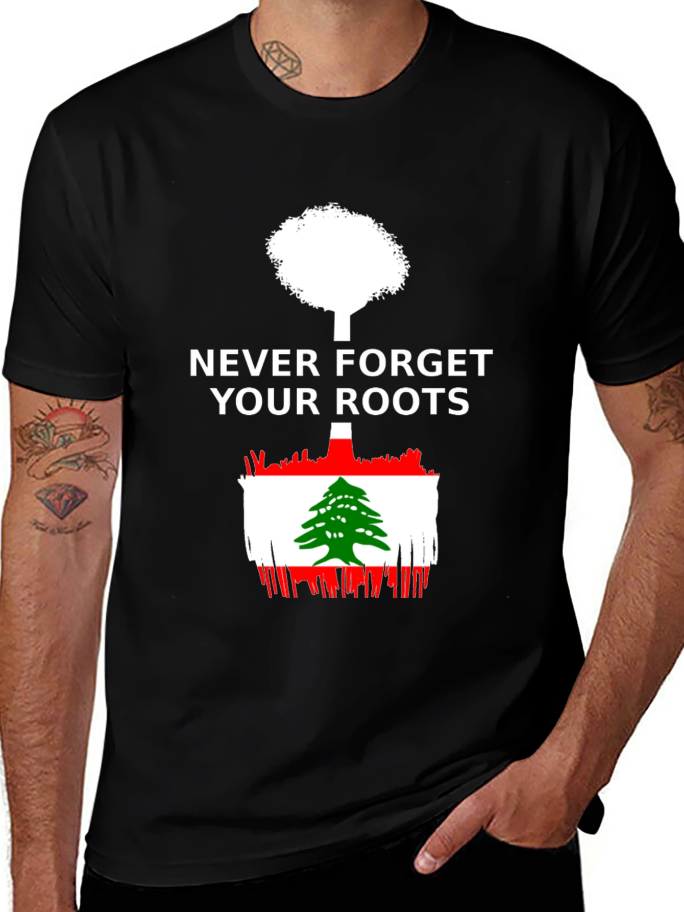 Lebanon Roots T-Shirt - Mens Black Tee