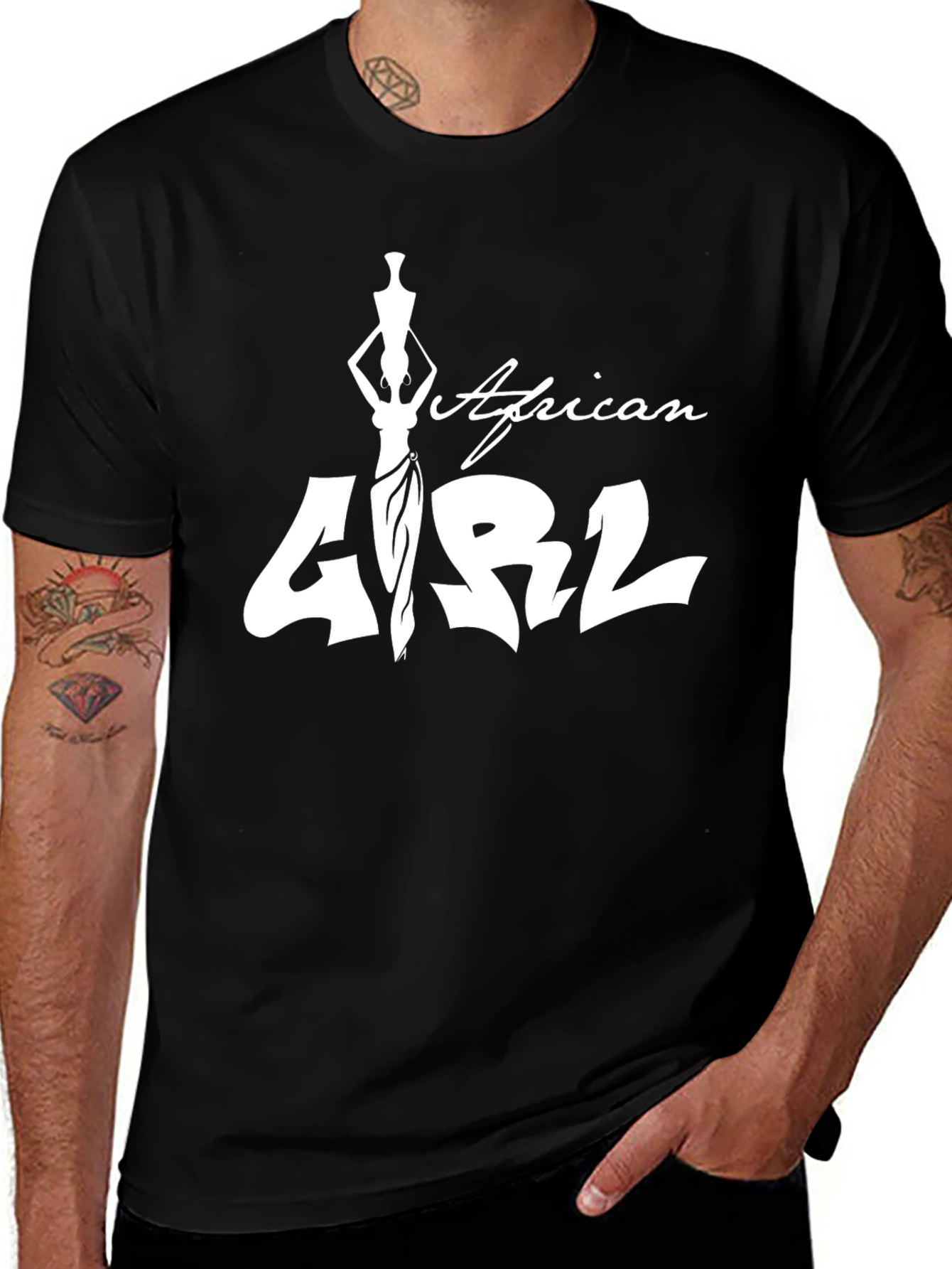 African Girl Black T-Shirt