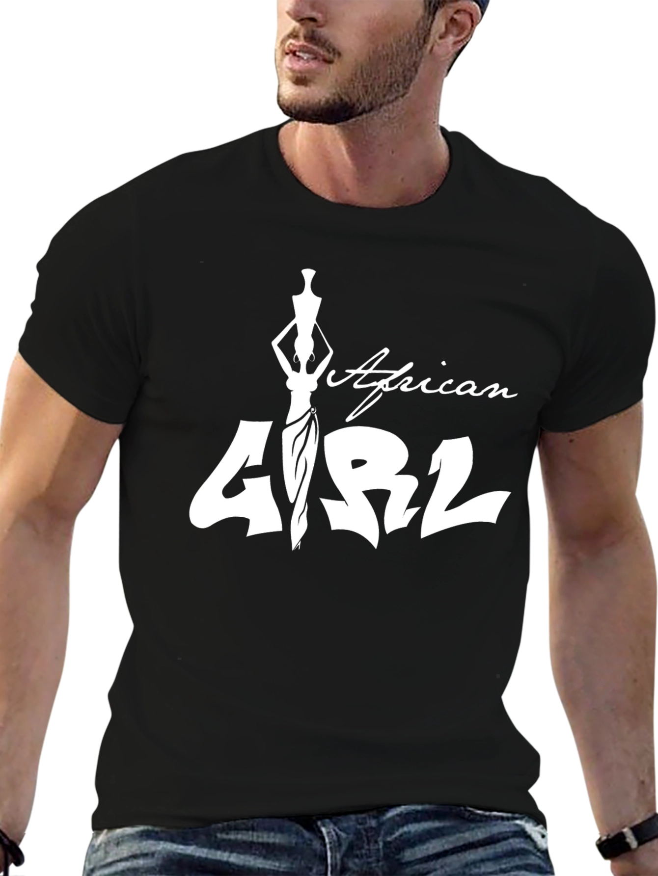 African Girl Black T-Shirt