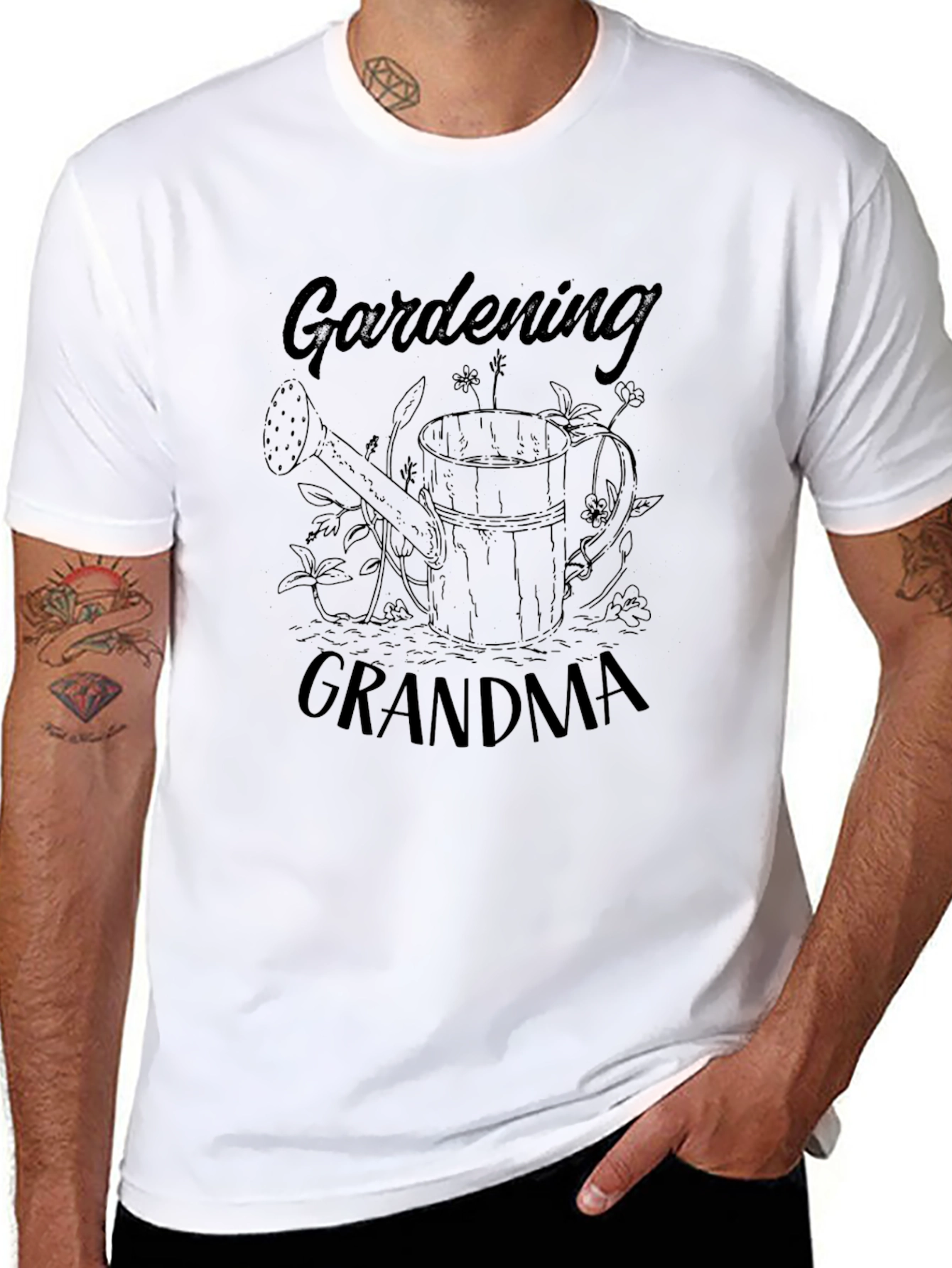 Gardening Grandma Black Graphic Tee