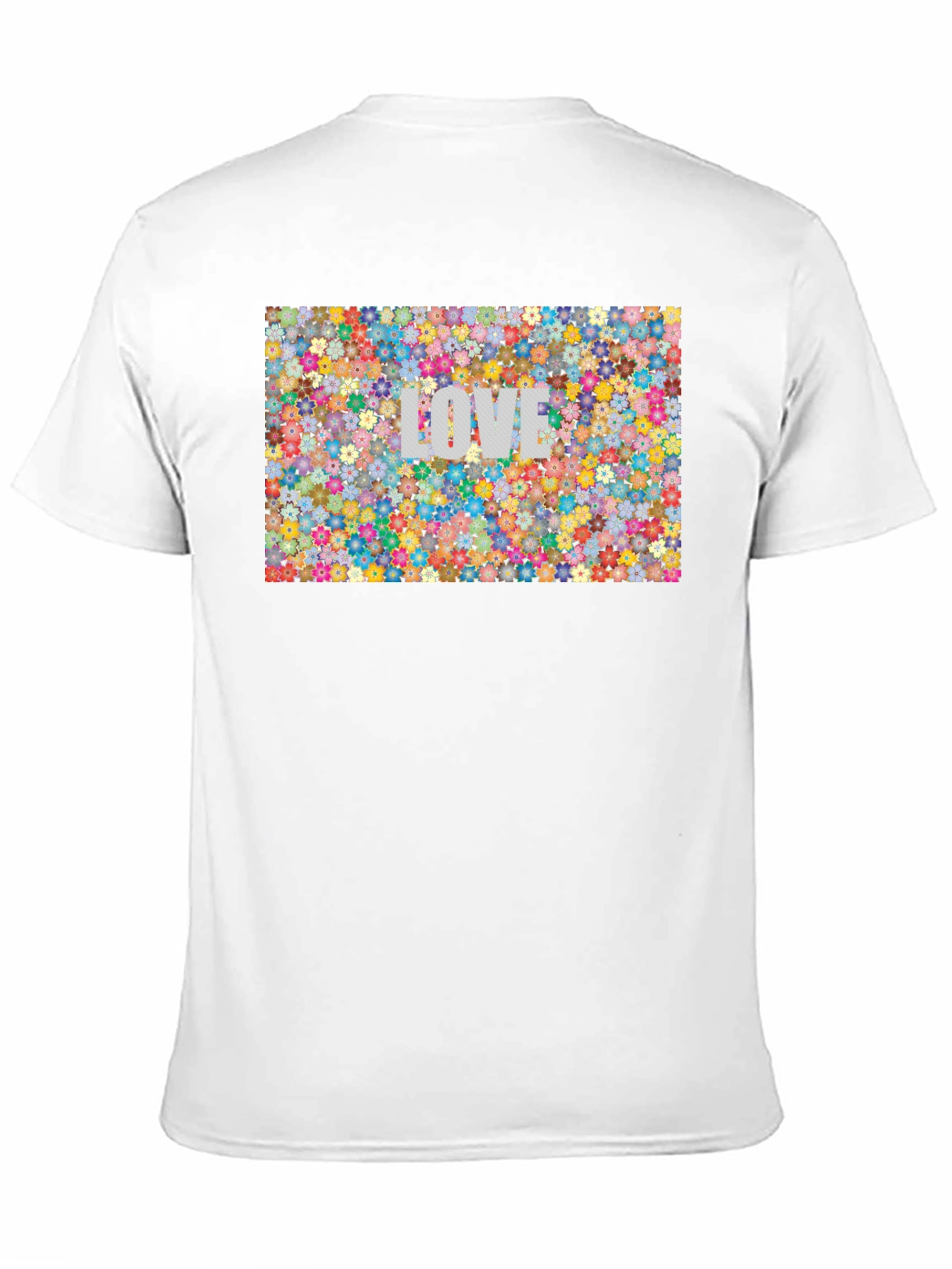 Floral LOVE Print T-Shirt - Stylish Black Tee