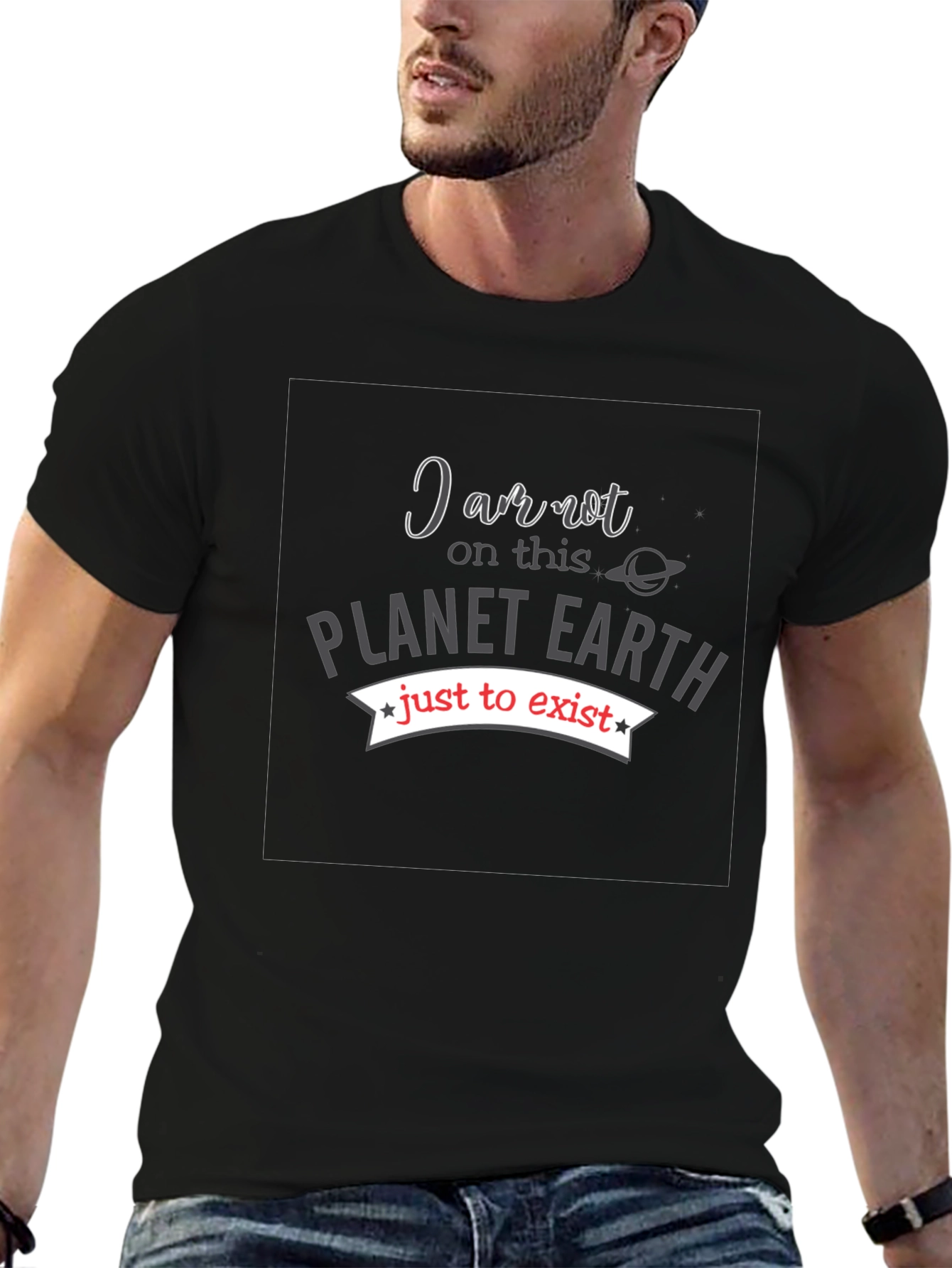 Planet Earth Exist Black Graphic Tee