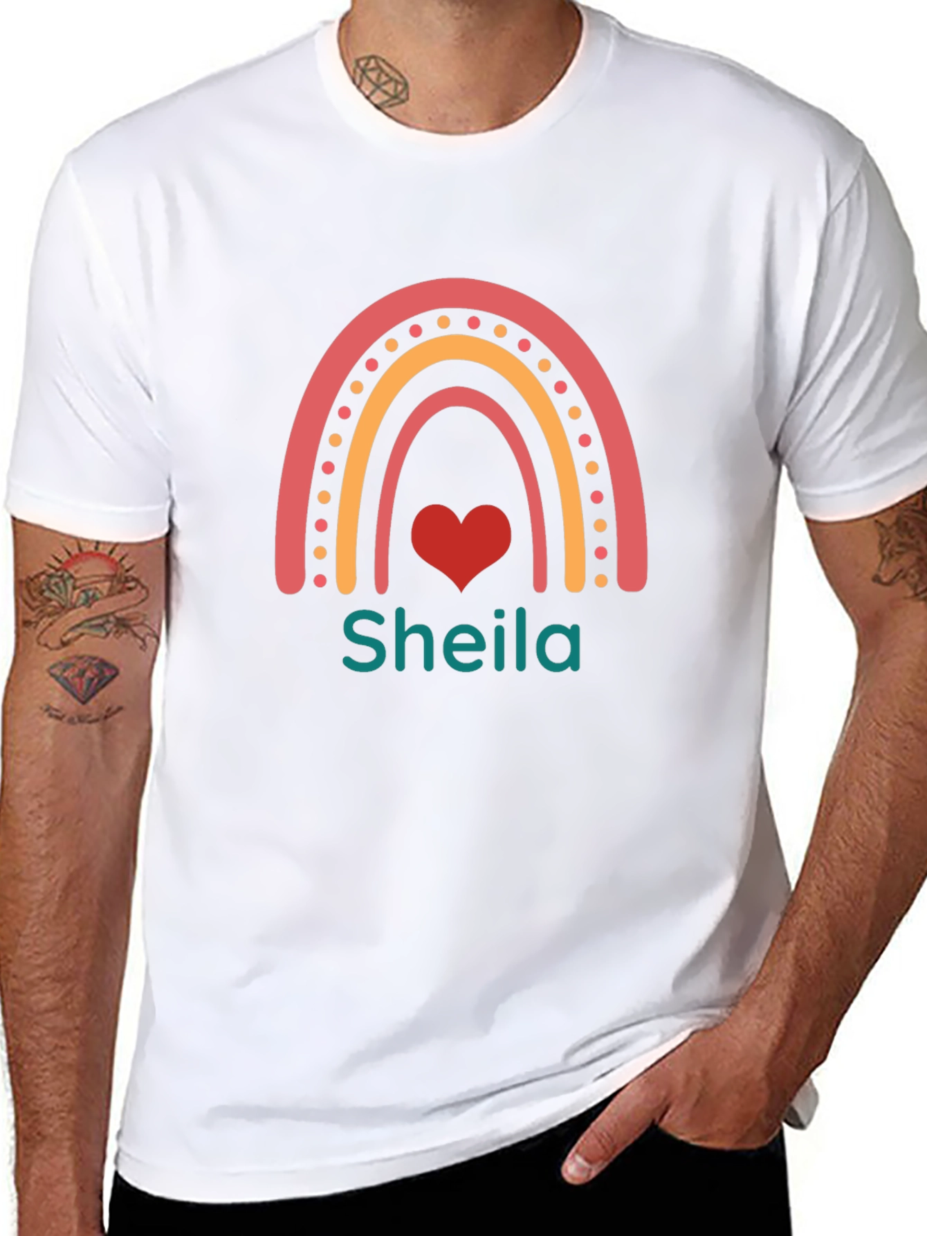 Personalized Rainbow Sheila Heart T-Shirt