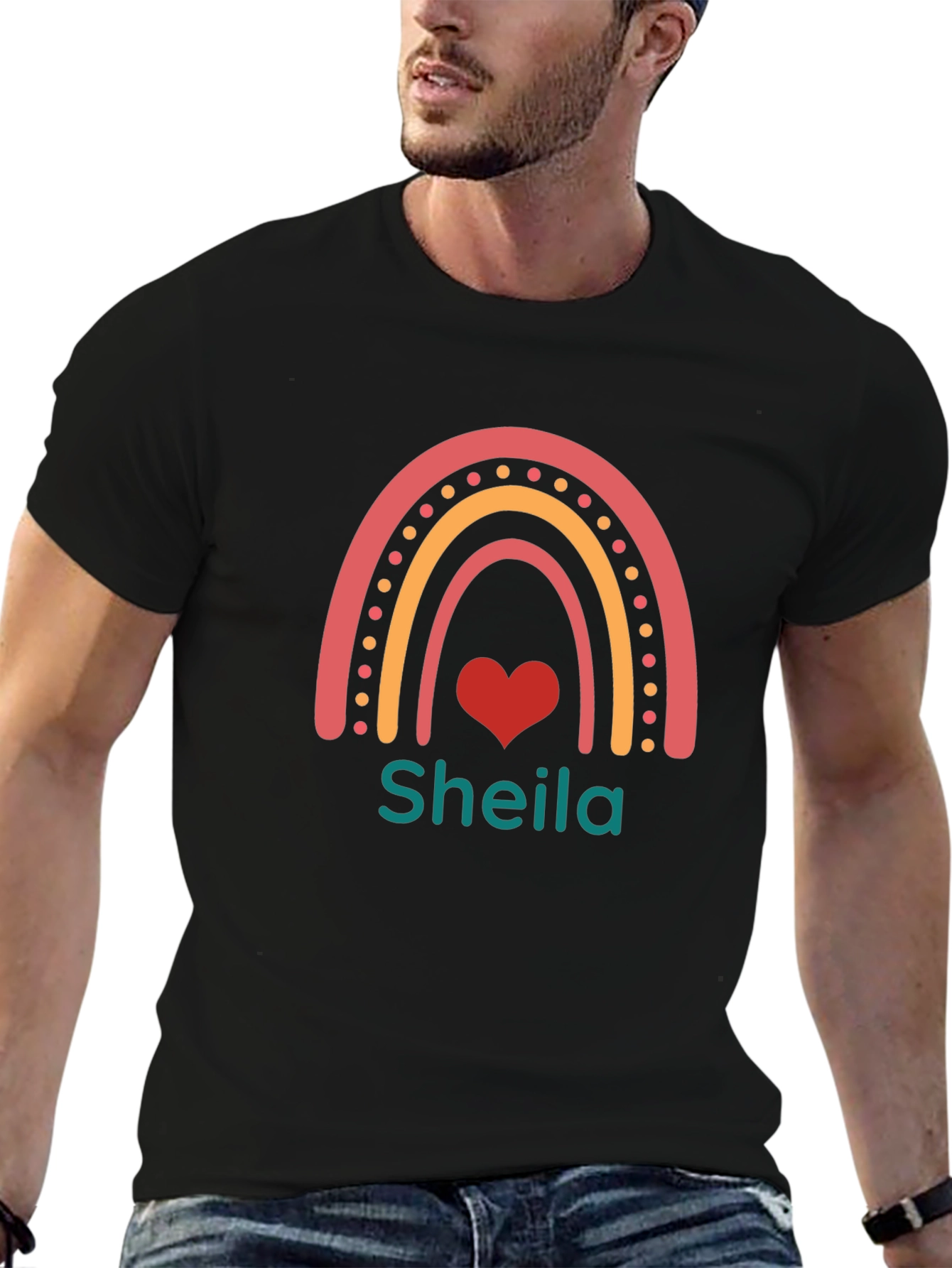 Personalized Rainbow Sheila Heart T-Shirt