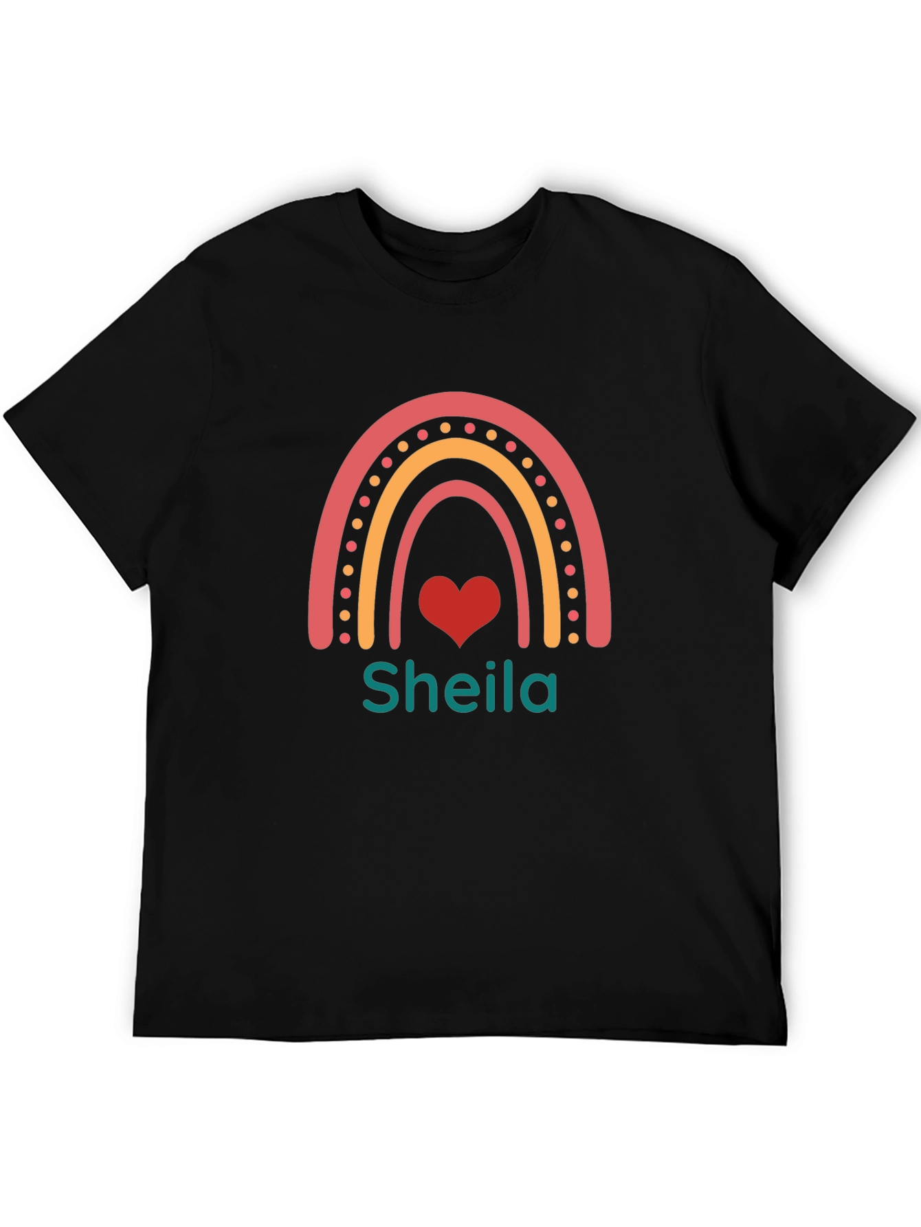 Personalized Rainbow Sheila Heart T-Shirt