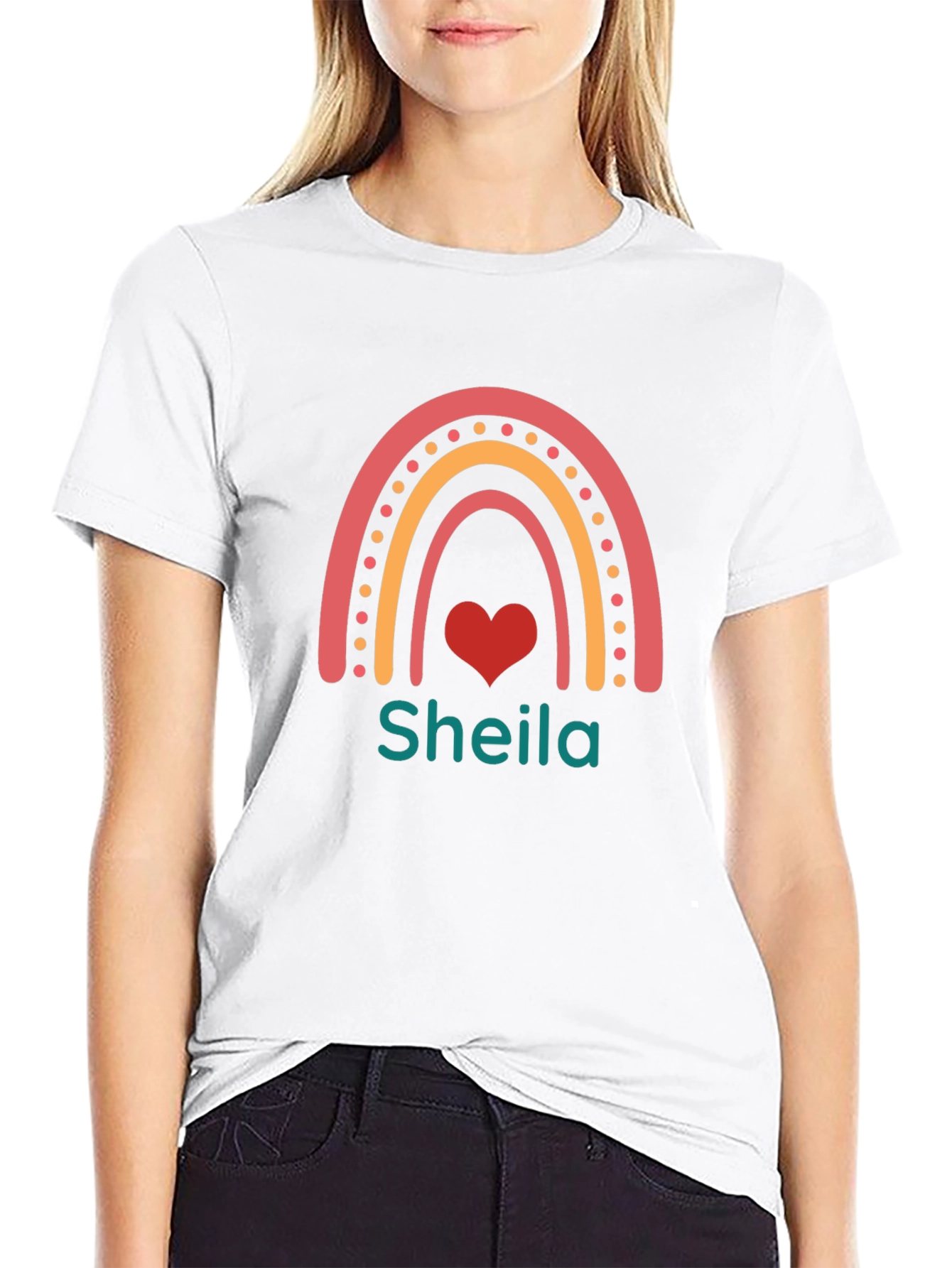 Personalized Rainbow Sheila Heart T-Shirt