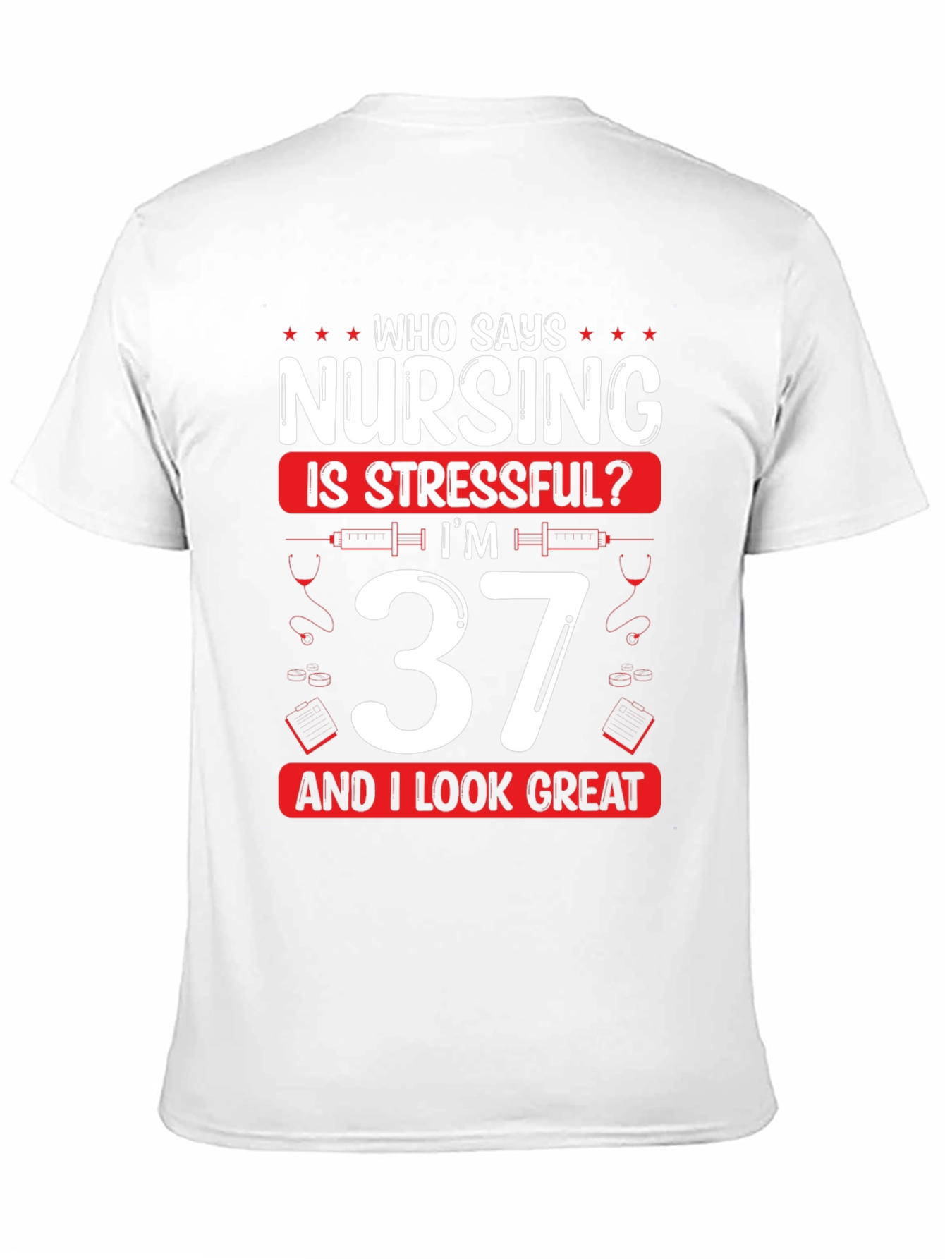 Funny Nursing 37th Birthday Black T-Shirt