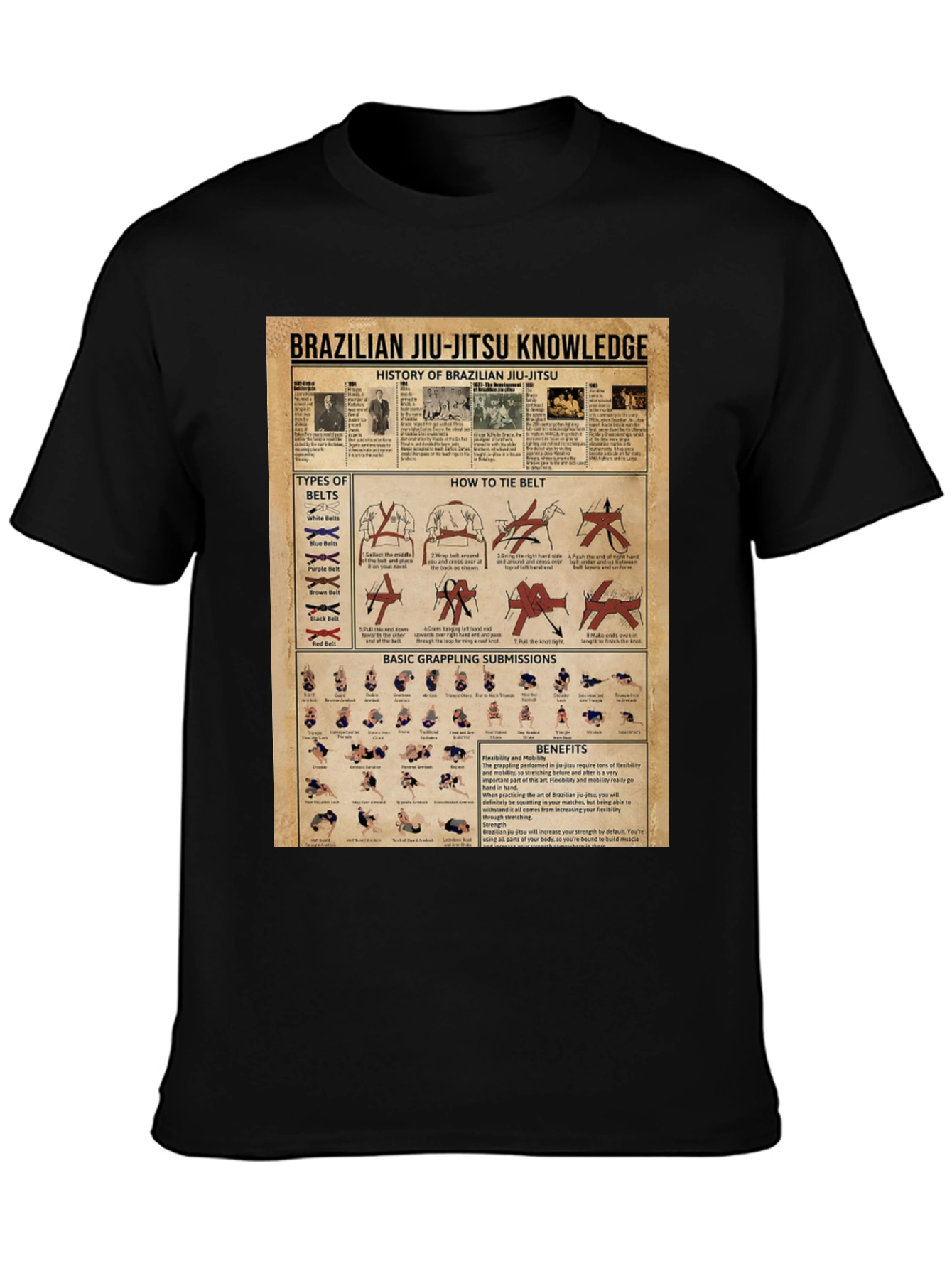 Brazilian Jiu-Jitsu Knowledge Black T-Shirt
