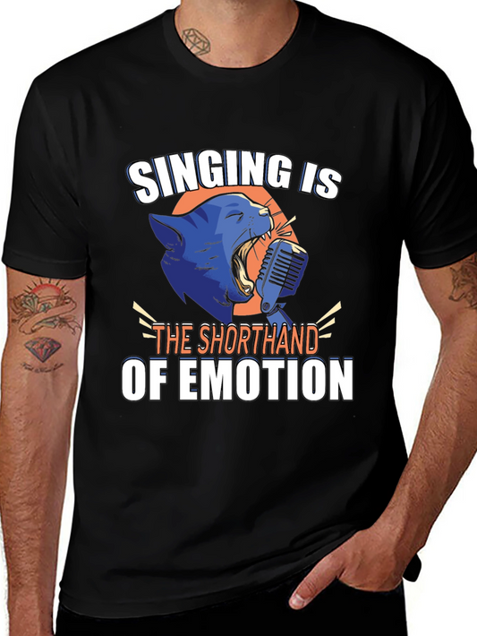 Singing Cat Graphic Tee - Emotion Shorthand Design