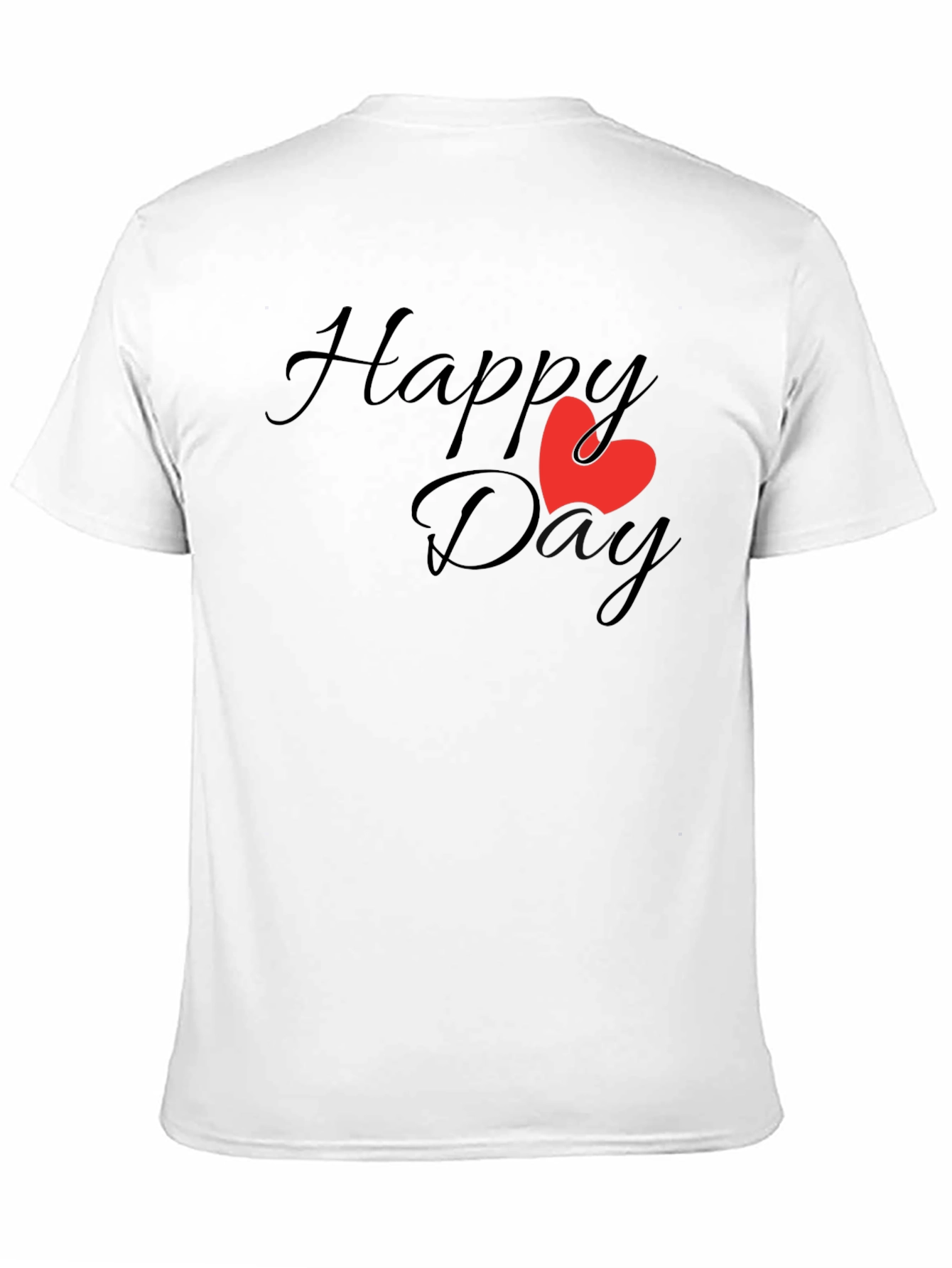Happy Day T-Shirt - Classic Black Tee with Heart