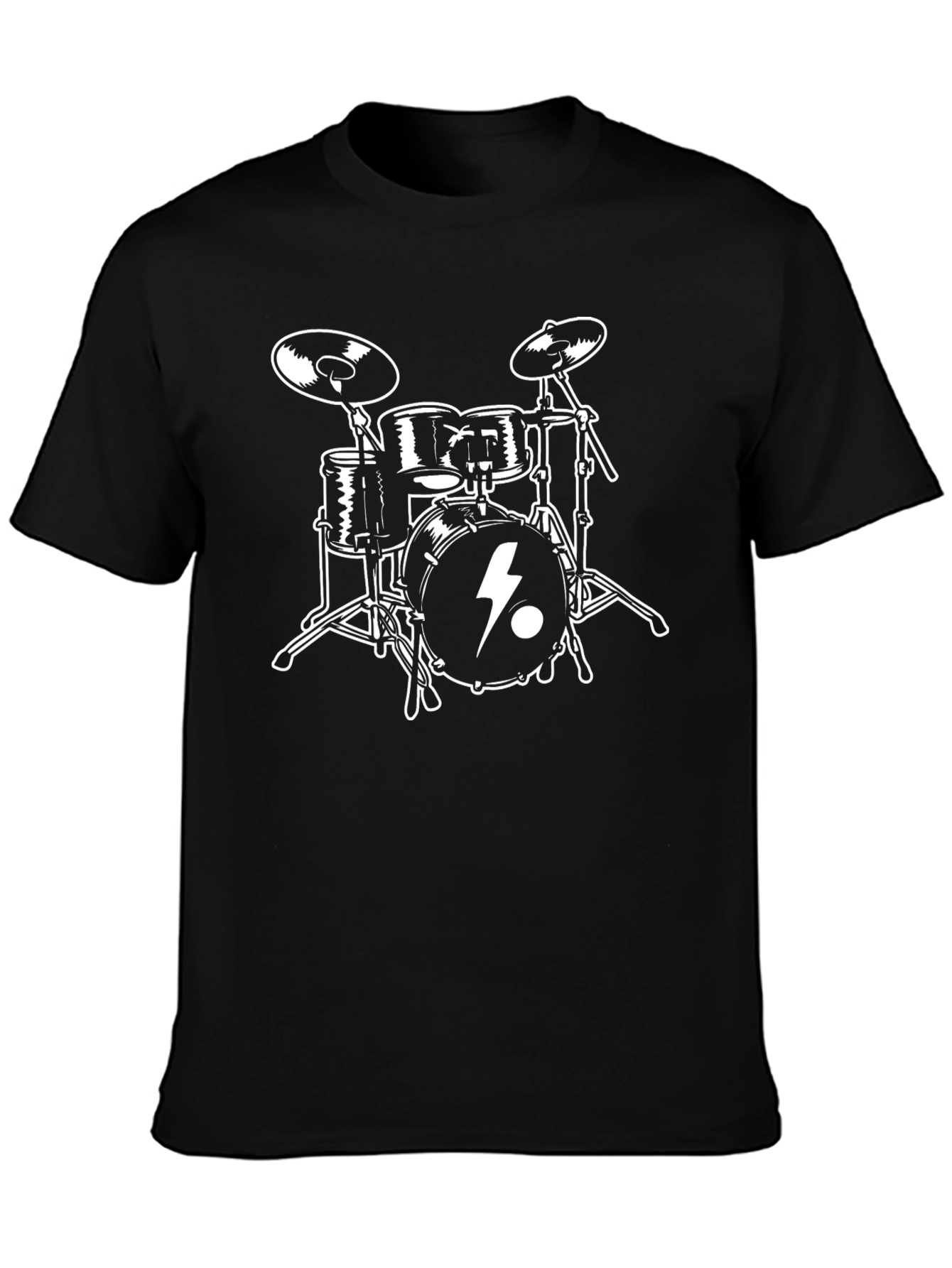 Drum Set Graphic T-Shirt - Black