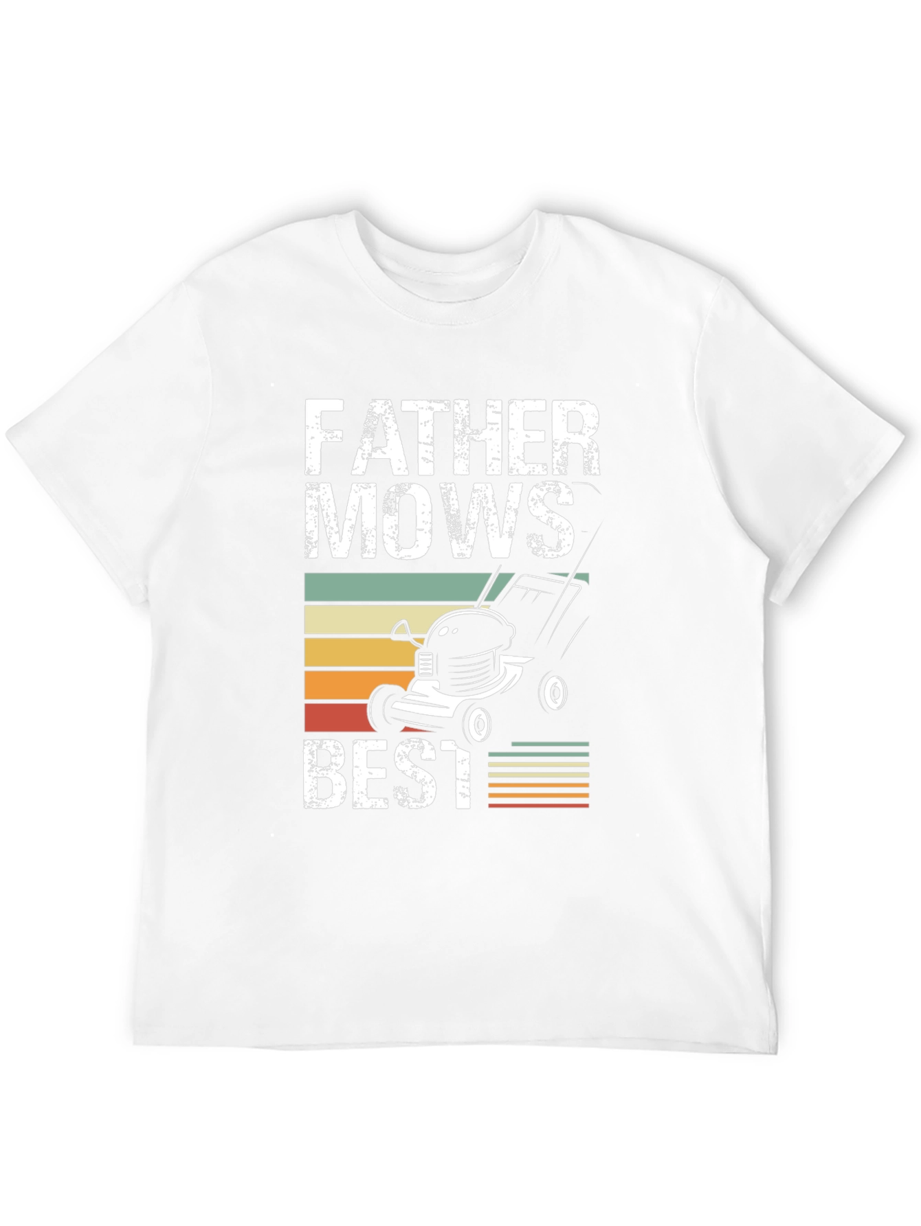 Father Mows Best T-Shirt - Dad Lawn Care Tee