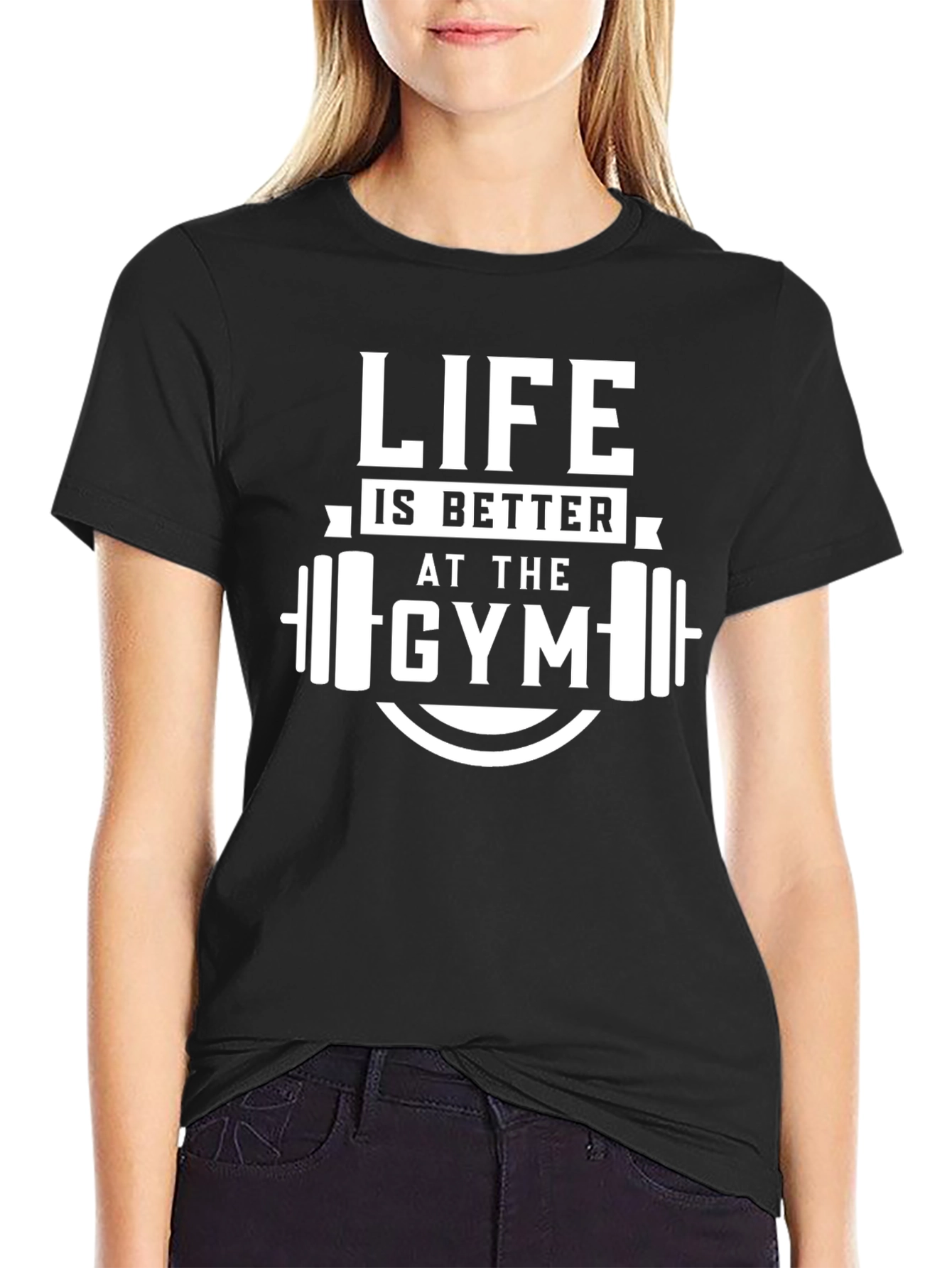 Life is Better at the Gym Black Graphic T-Shirt