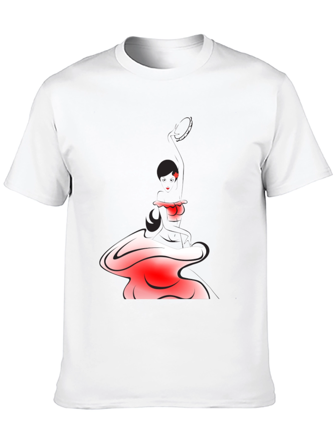 Black T-Shirt with Abstract Maid Graphic