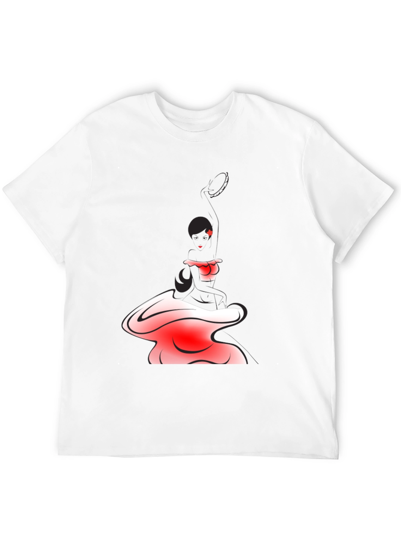 Black T-Shirt with Abstract Maid Graphic