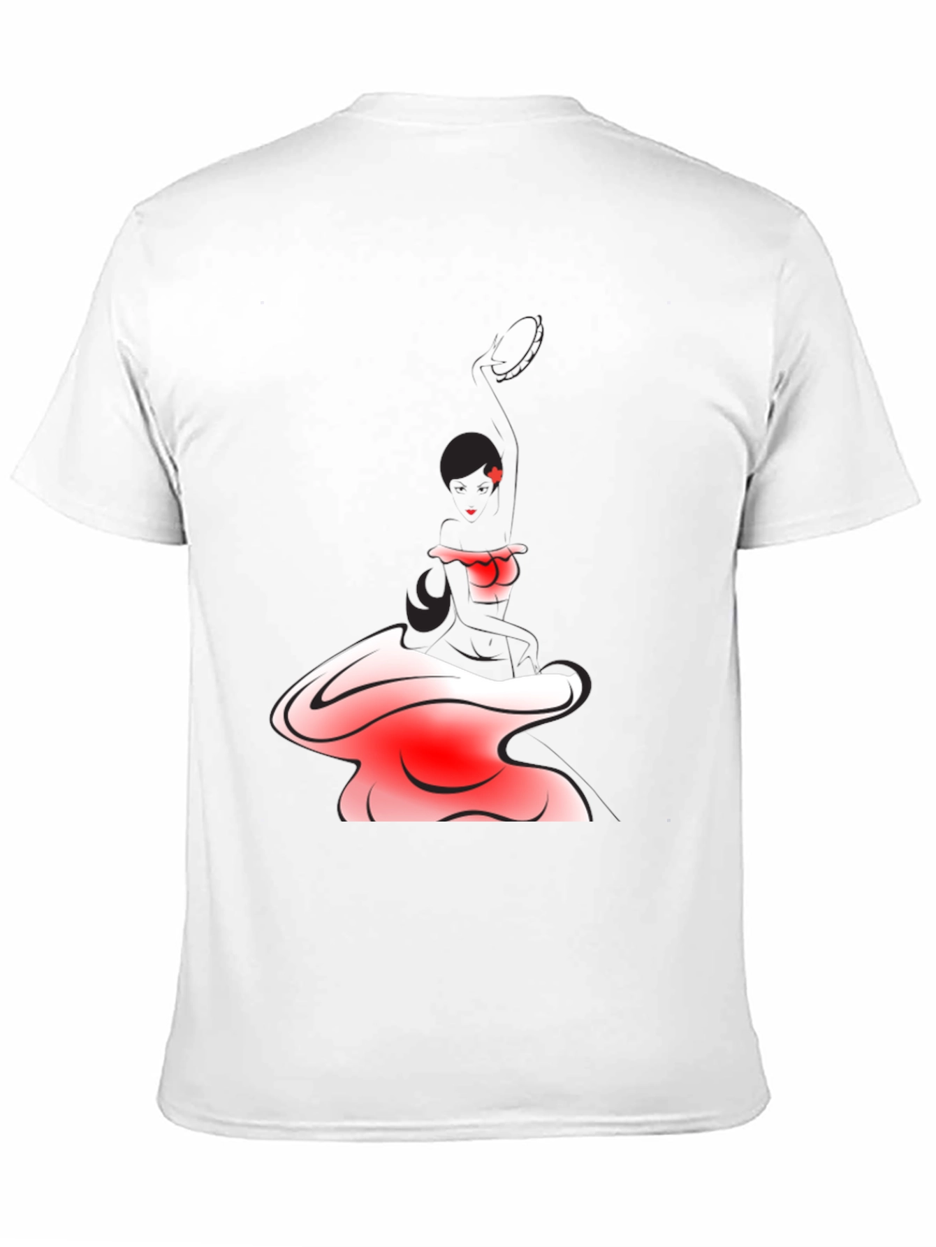 Black T-Shirt with Abstract Maid Graphic