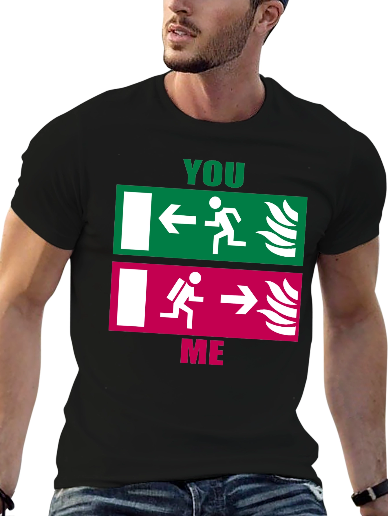 Funny You vs. Me Exit Sign T-Shirt