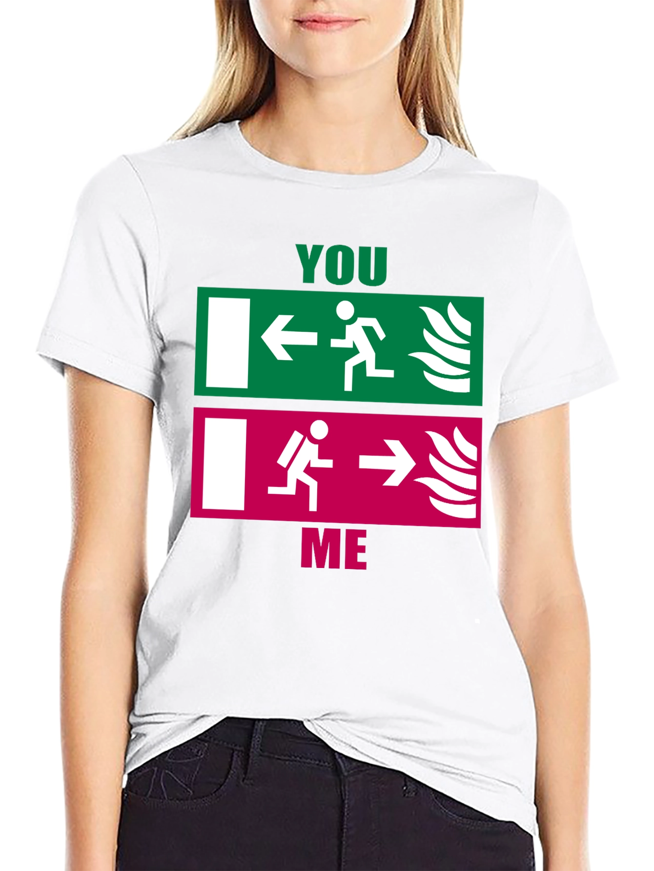 Funny You vs. Me Exit Sign T-Shirt
