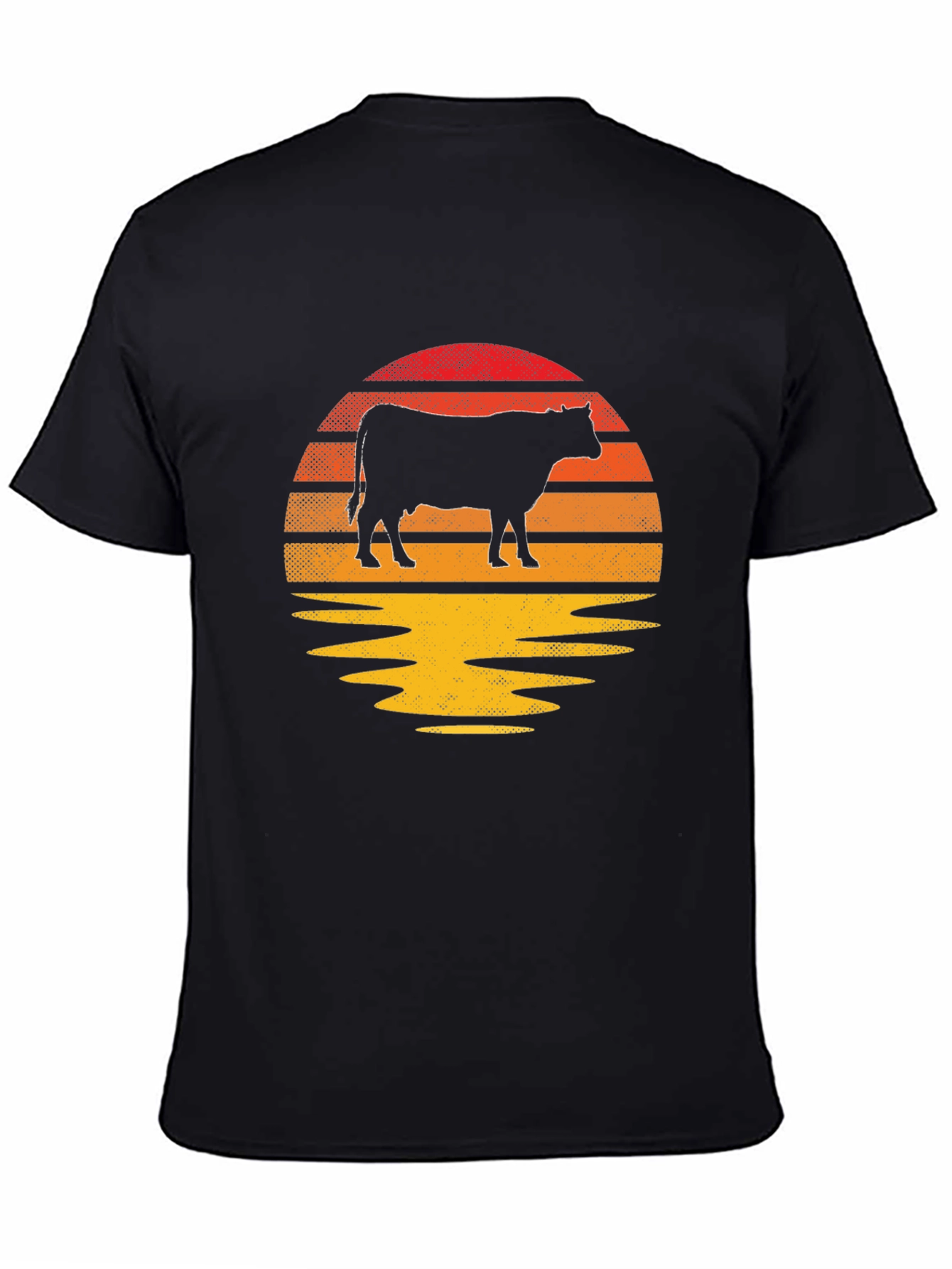 Retro Cow Sunset Graphic T-Shirt