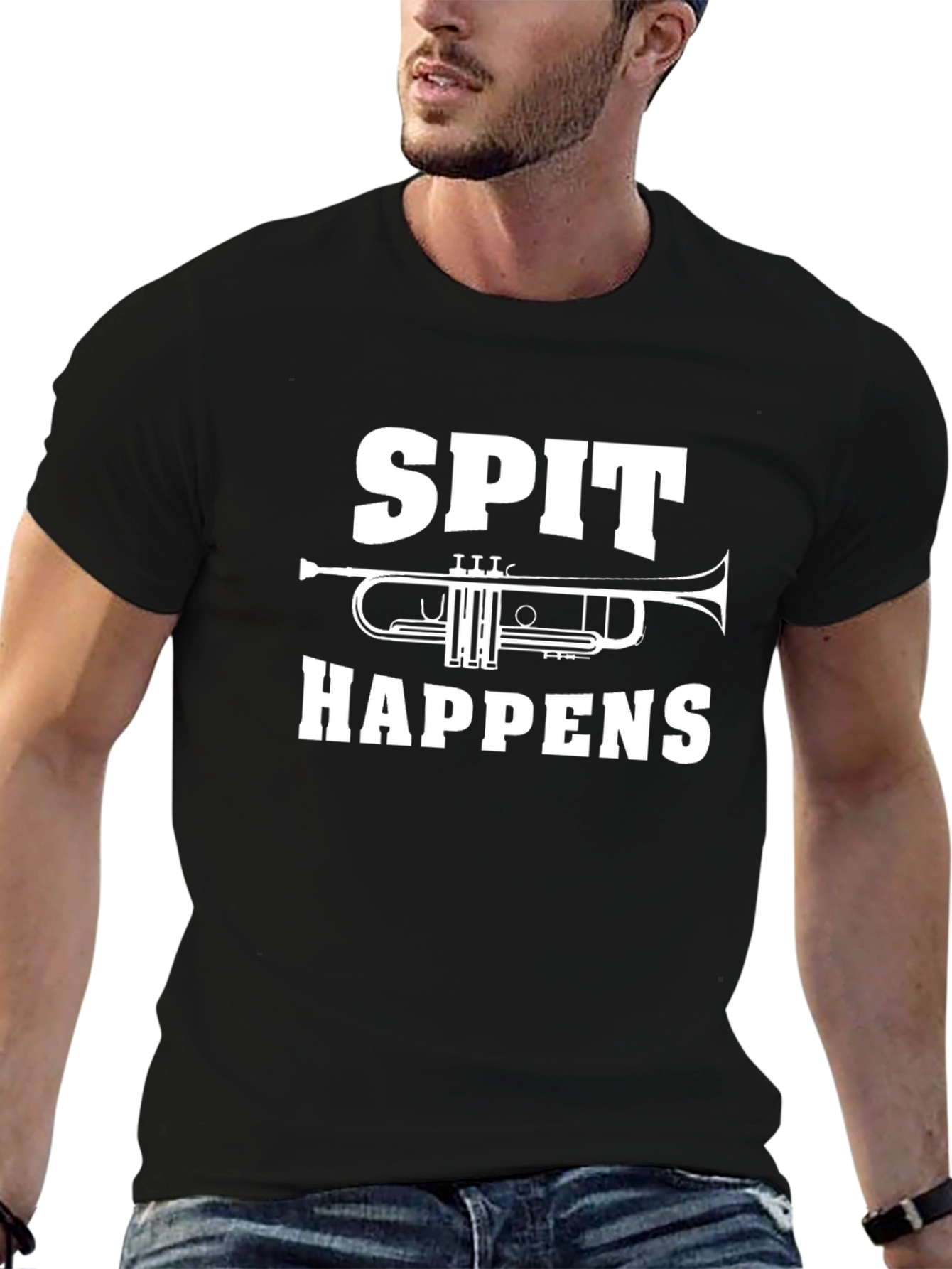 Spit Happens Trumpet T-Shirt Funny Band Tee