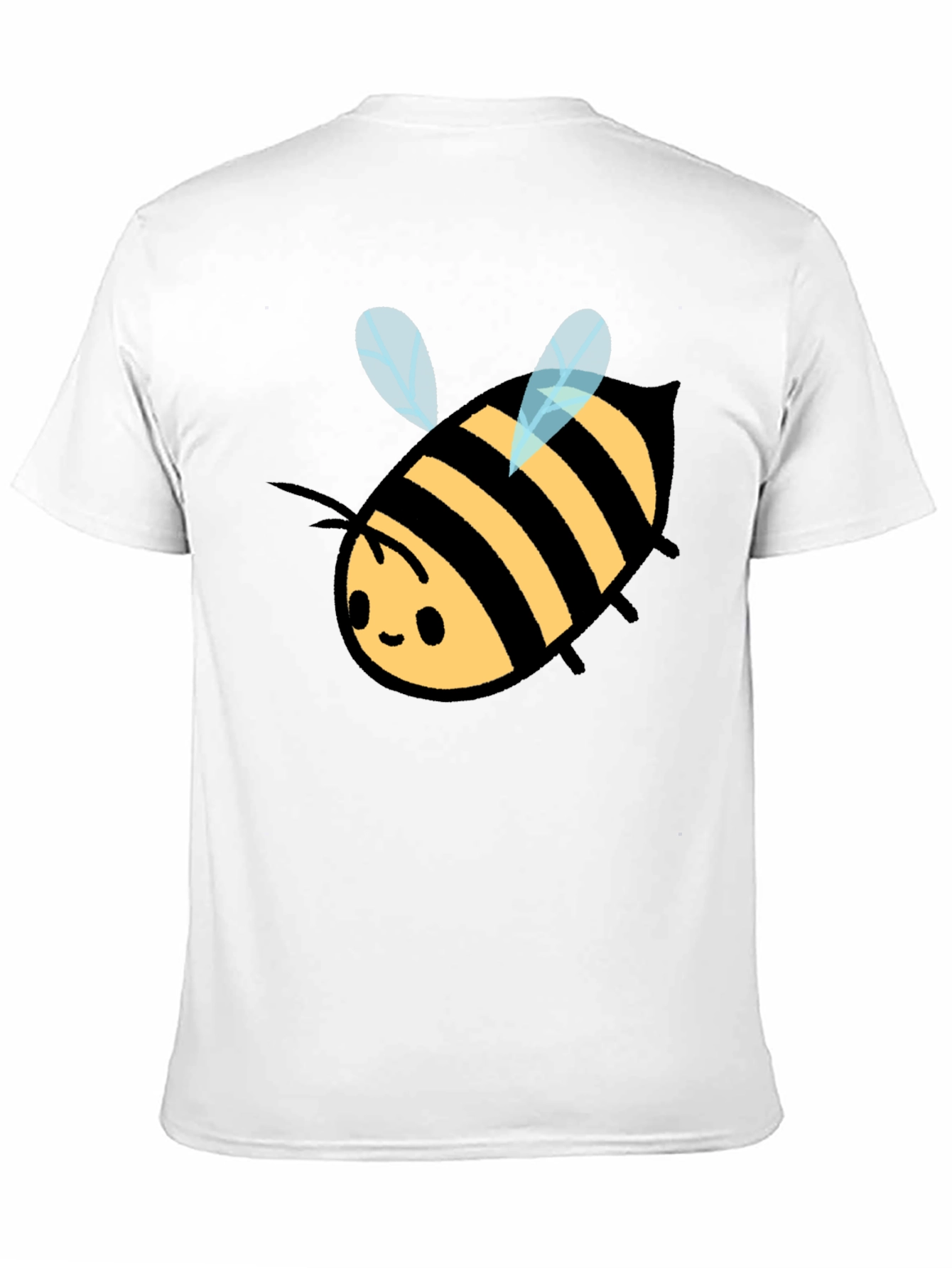 Cute Bee Graphic Tee - Black Cotton T-Shirt